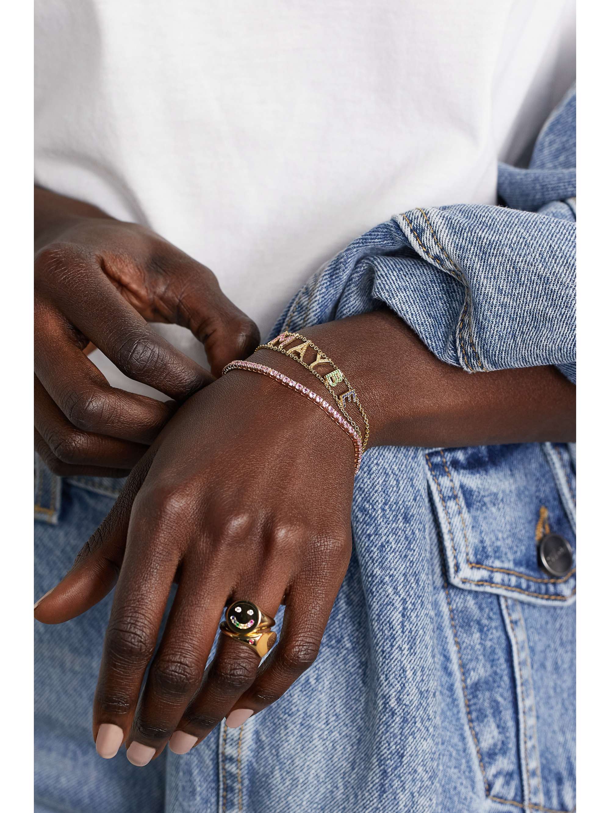 ROXANNE FIRST Maybe 14-karat rose gold sapphire bracelet