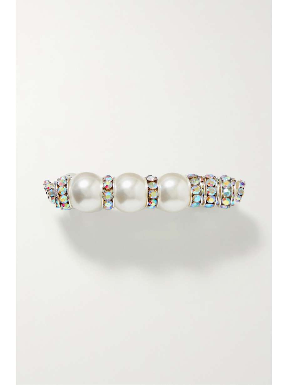net-a-porter.com | Audrey silver-plated, faux pearl and crystal hair clip