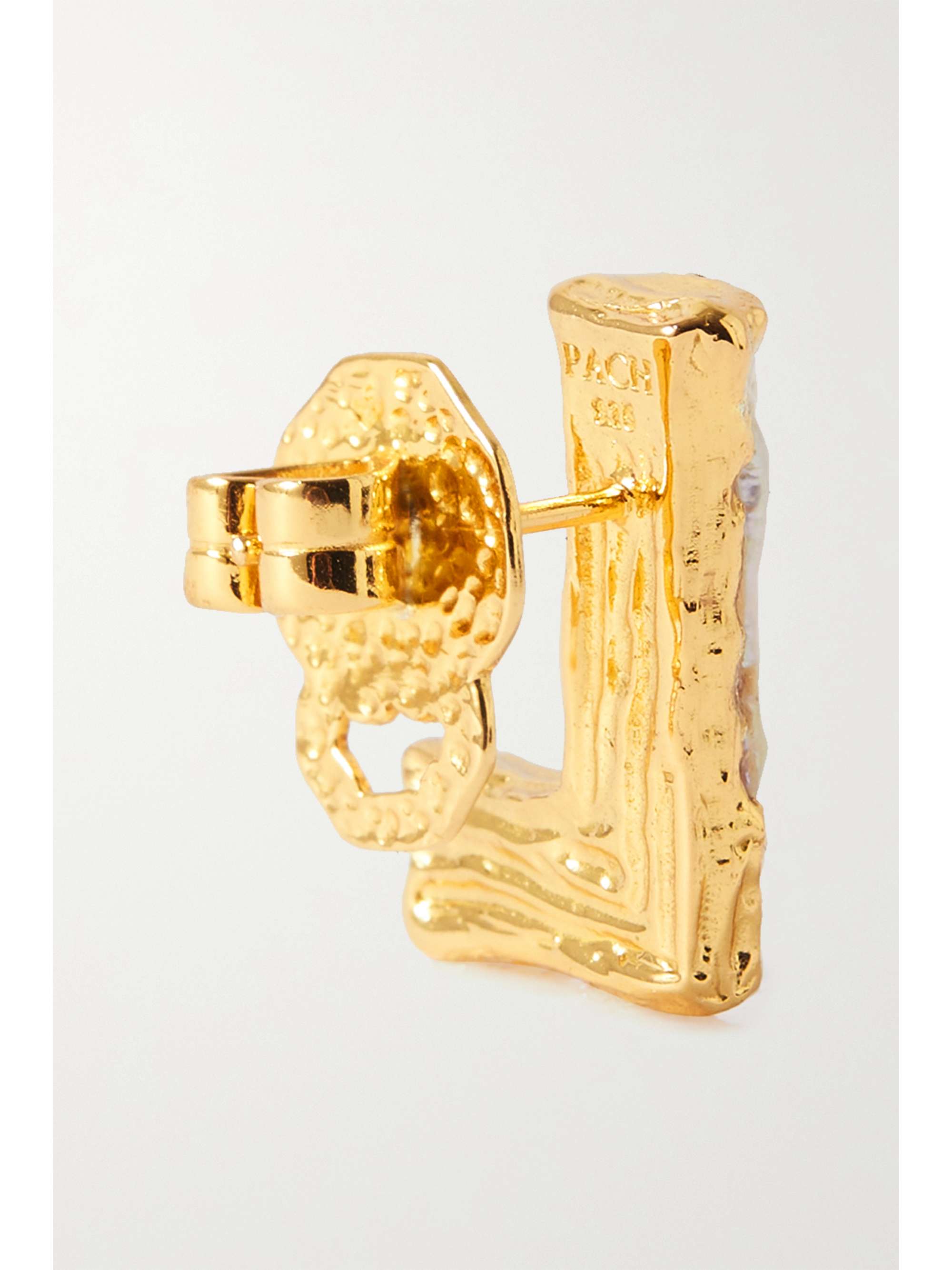PACHAREE Alphabet gold-plated pearl single earring