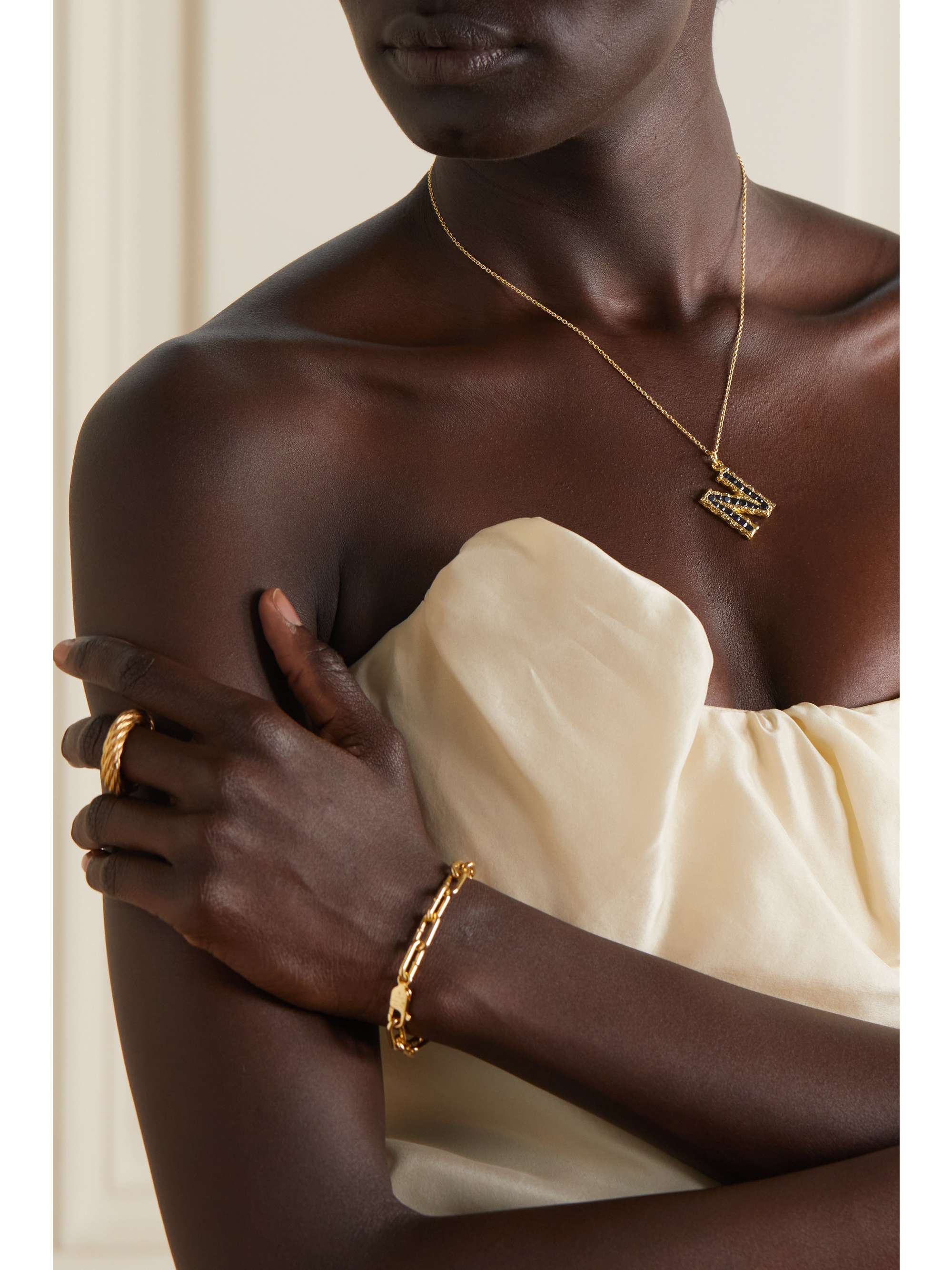 PACHAREE Alphabet gold-plated sapphire necklace