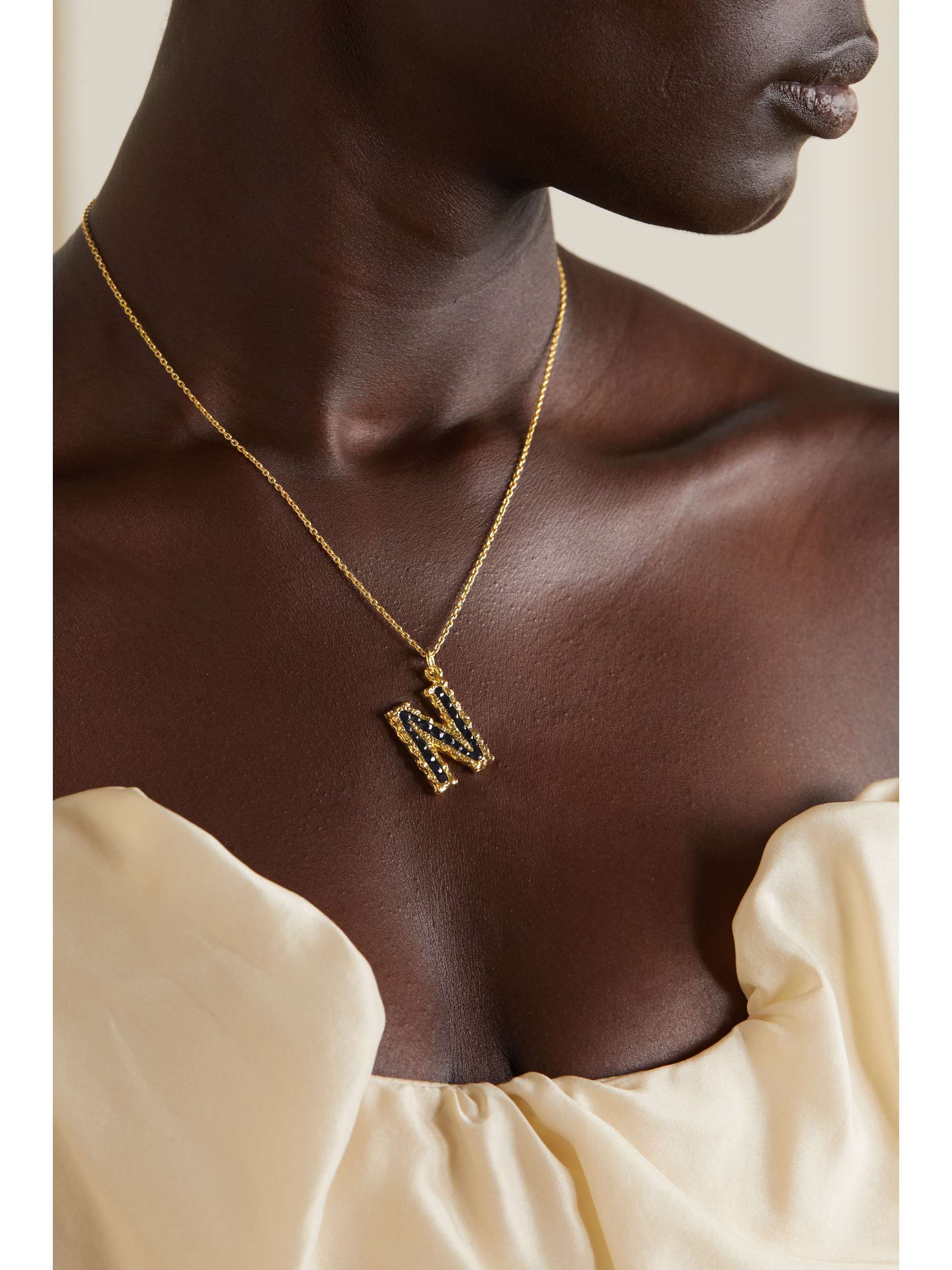PACHAREE Alphabet gold-plated sapphire necklace