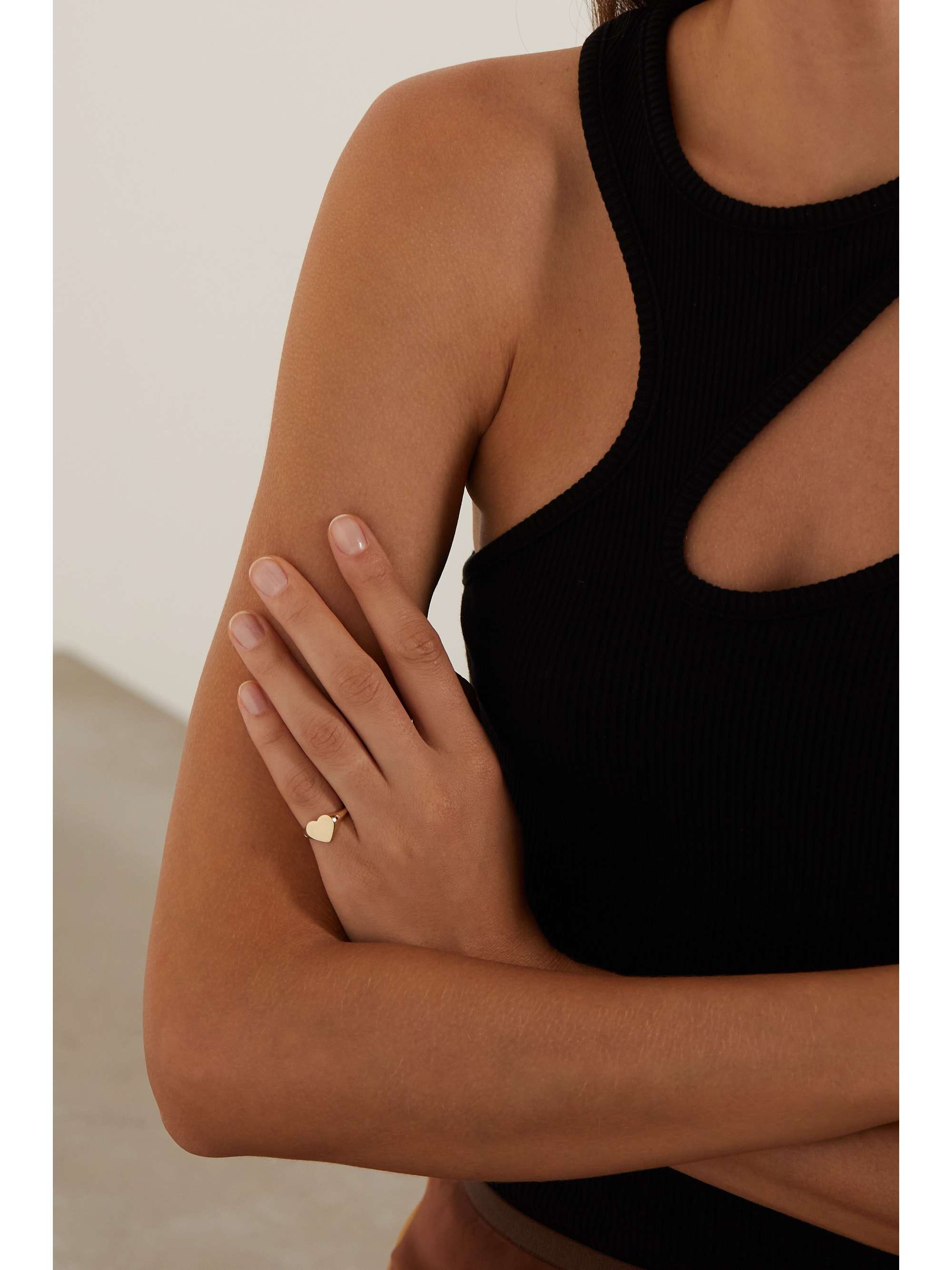 ROXANNE FIRST Heart 14-karat gold sapphire signet ring