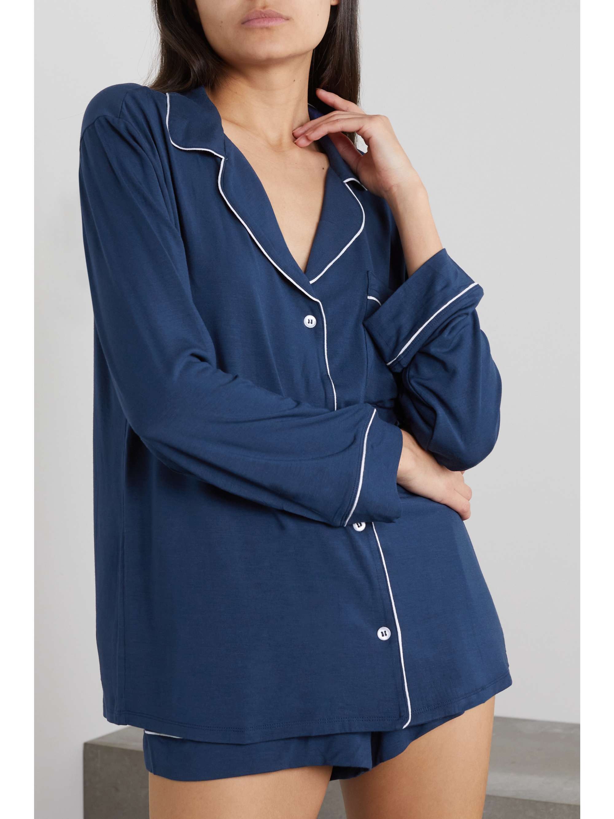 eberjey gisele long sleeve short pajama set