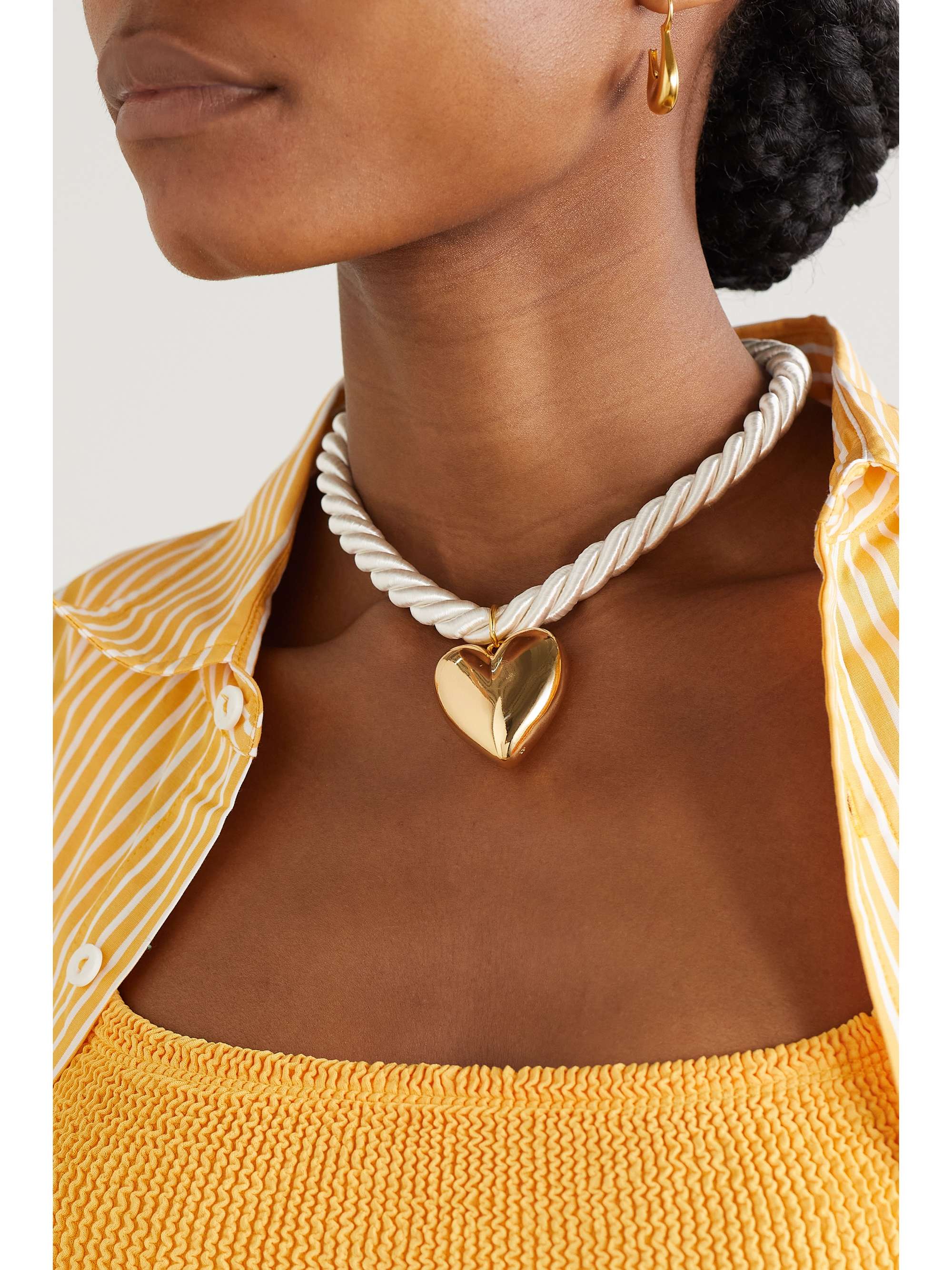 Gold Gold-plated and cord necklace 