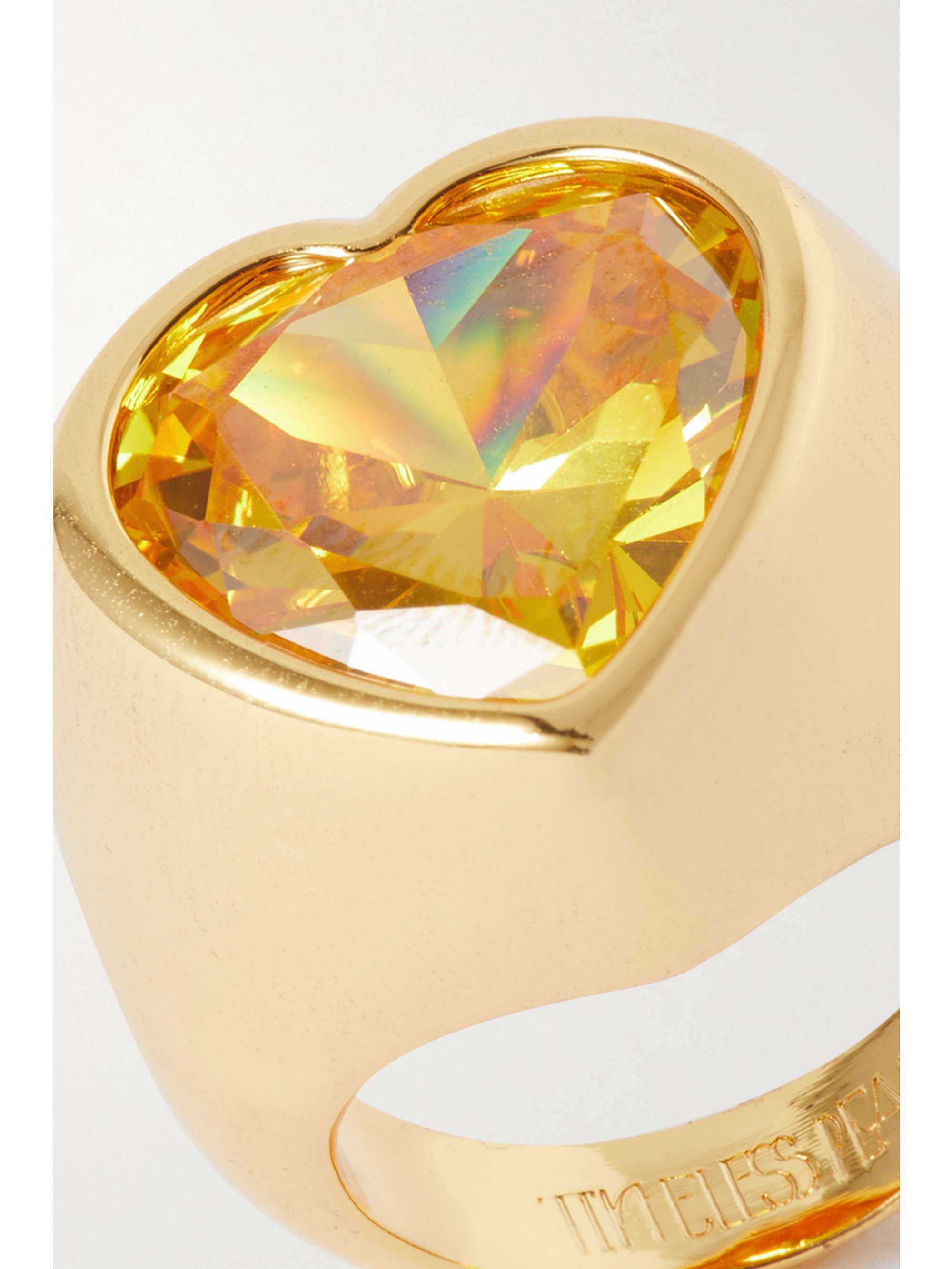 TIMELESS PEARLY Gold-plated crystal ring