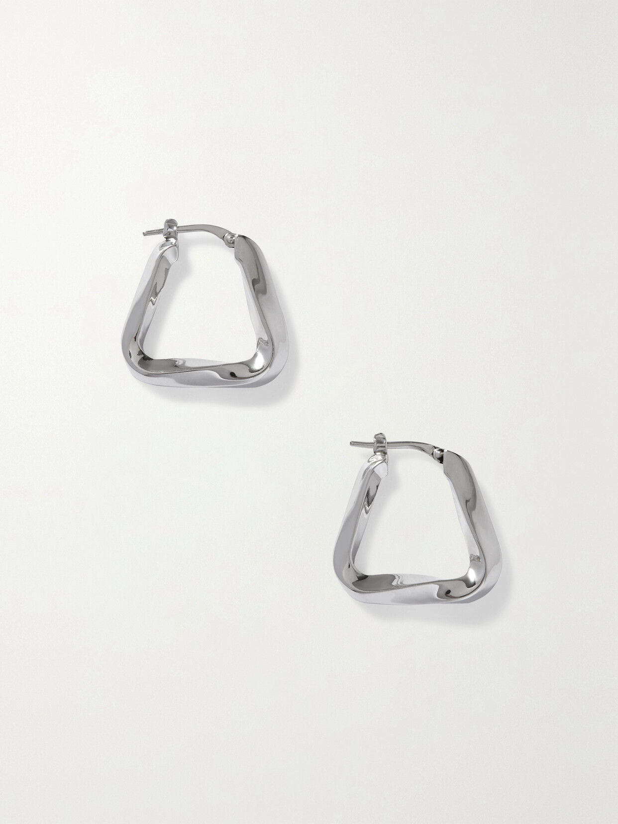 BOTTEGA VENETA SILVER HOOP EARRINGS