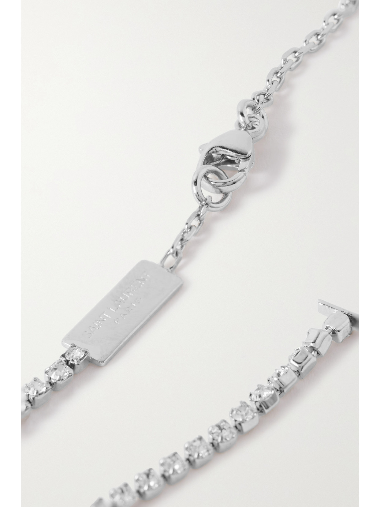 Shop Saint Laurent Silver-tone Crystal Bracelet