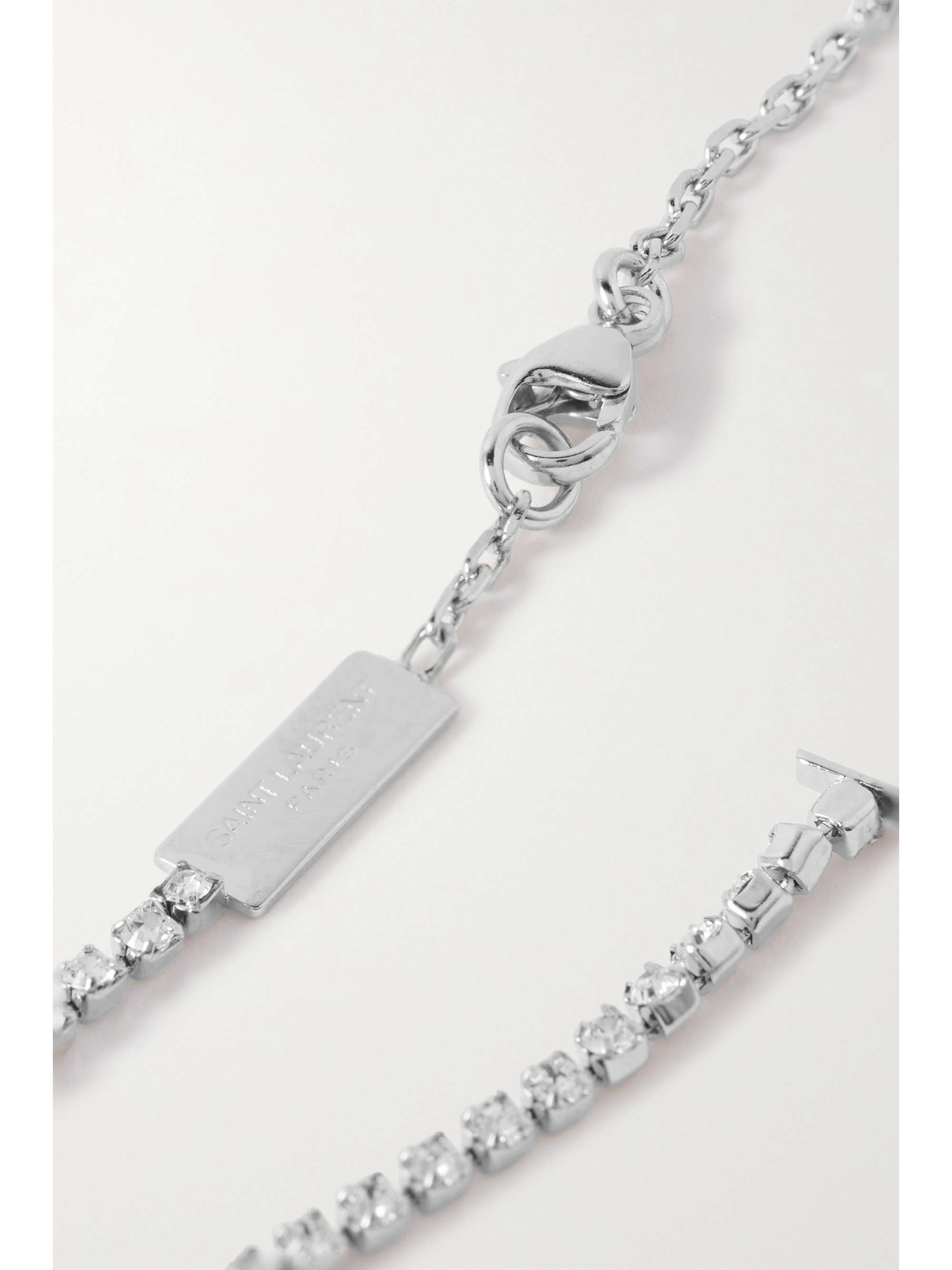 SAINT LAURENT Silver-tone crystal bracelet