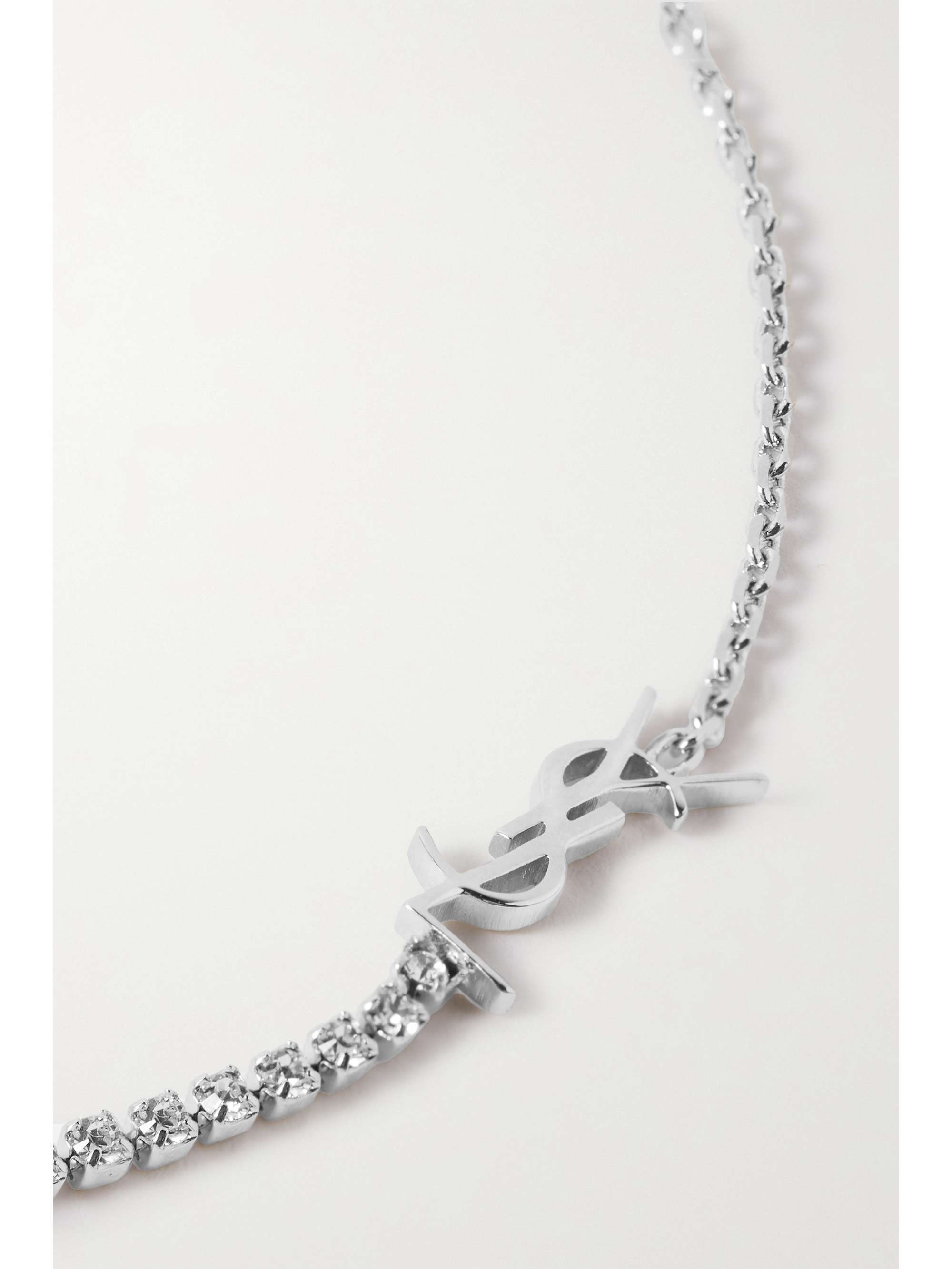 SAINT LAURENT Silver-tone crystal bracelet