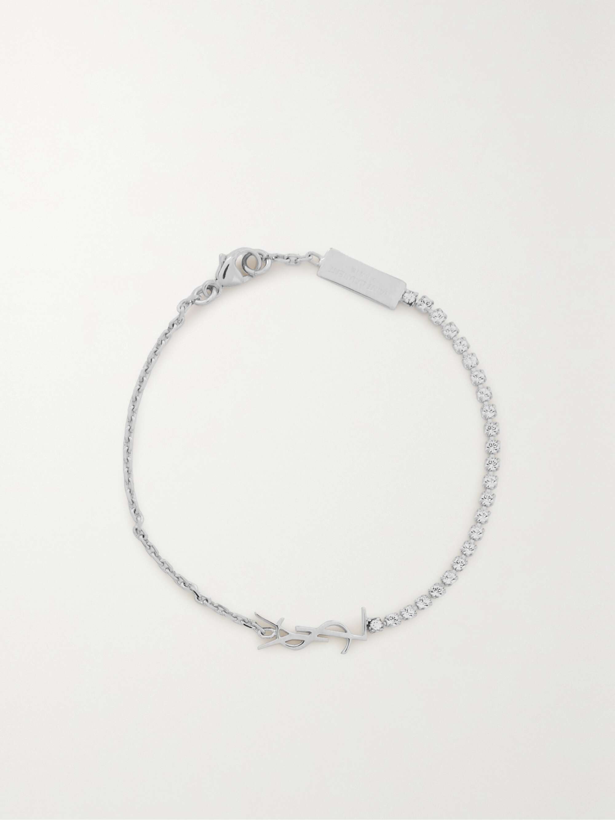 SAINT LAURENT Silver-tone crystal bracelet | NET-A-PORTER