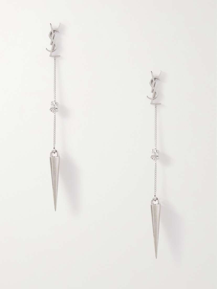 Saint Laurent tone And Crystal Earrings
