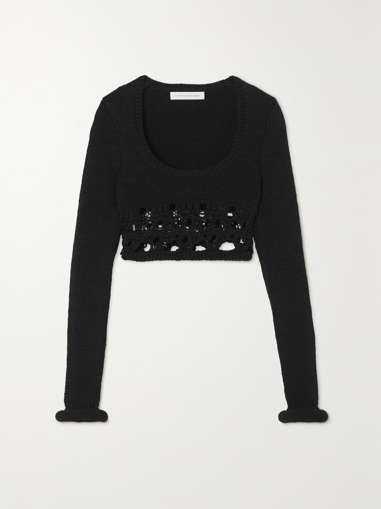 Crochet-Knit Cropped Top