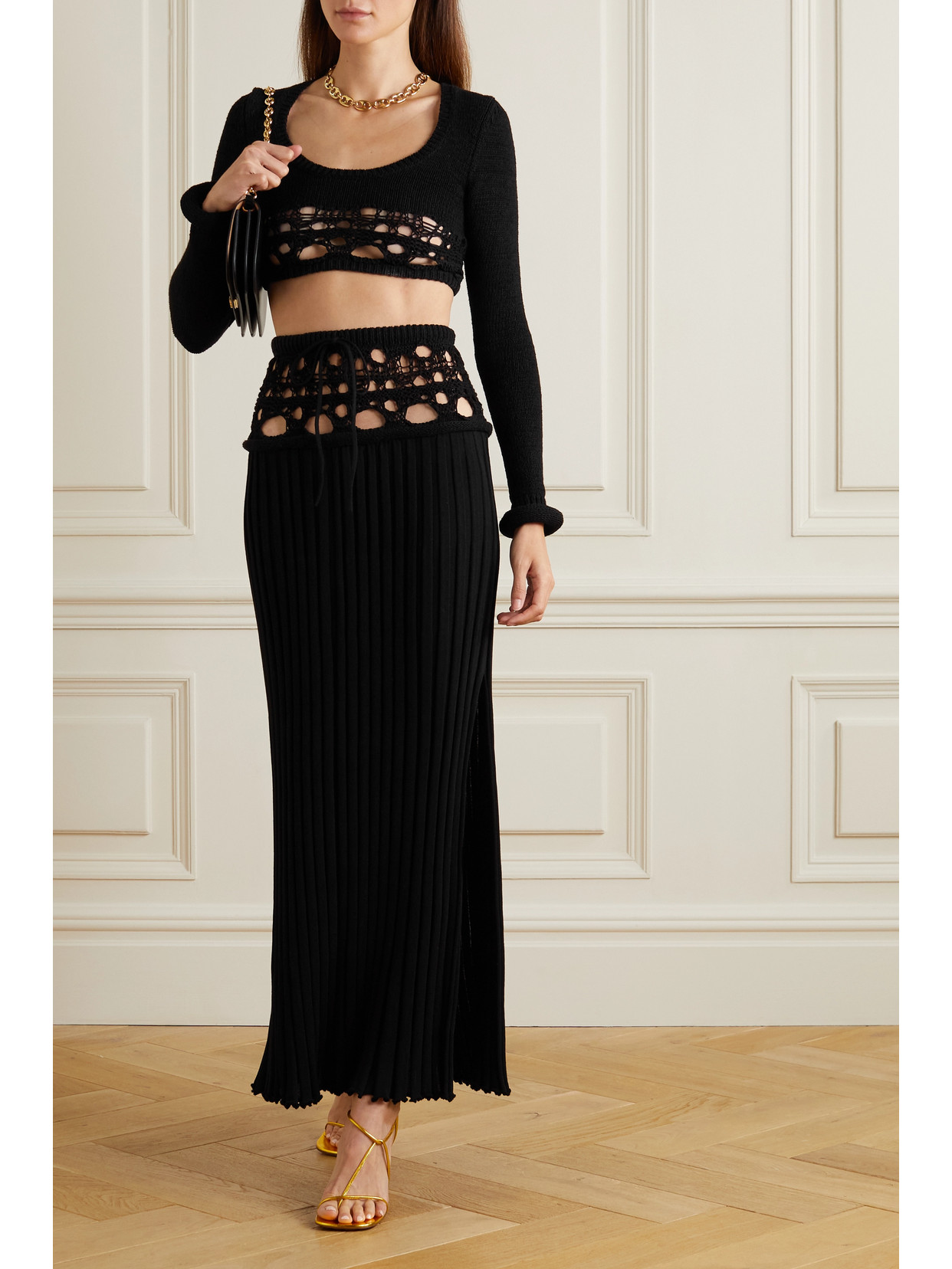 Crochet-Knit Cropped Top