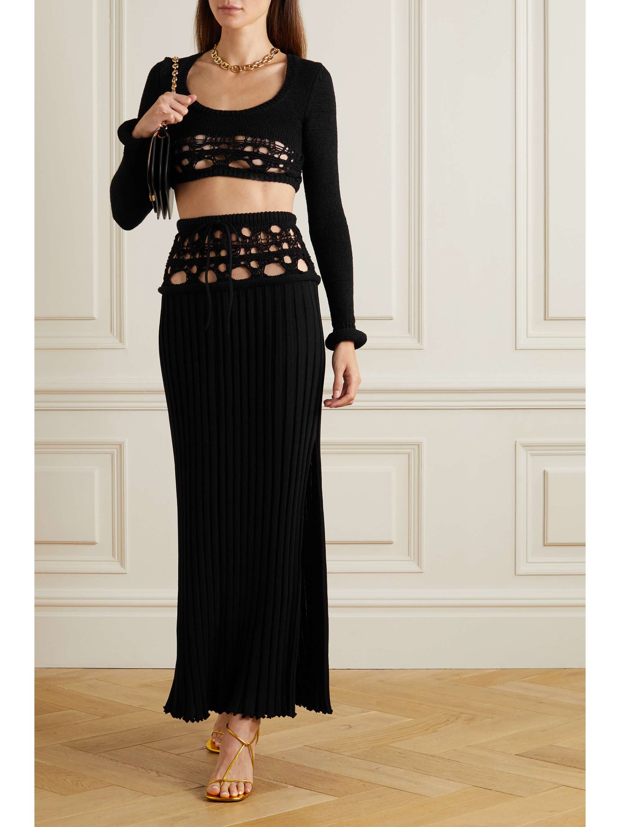 CHRISTOPHER ESBER Crochet-knit cropped top | NET-A-PORTER