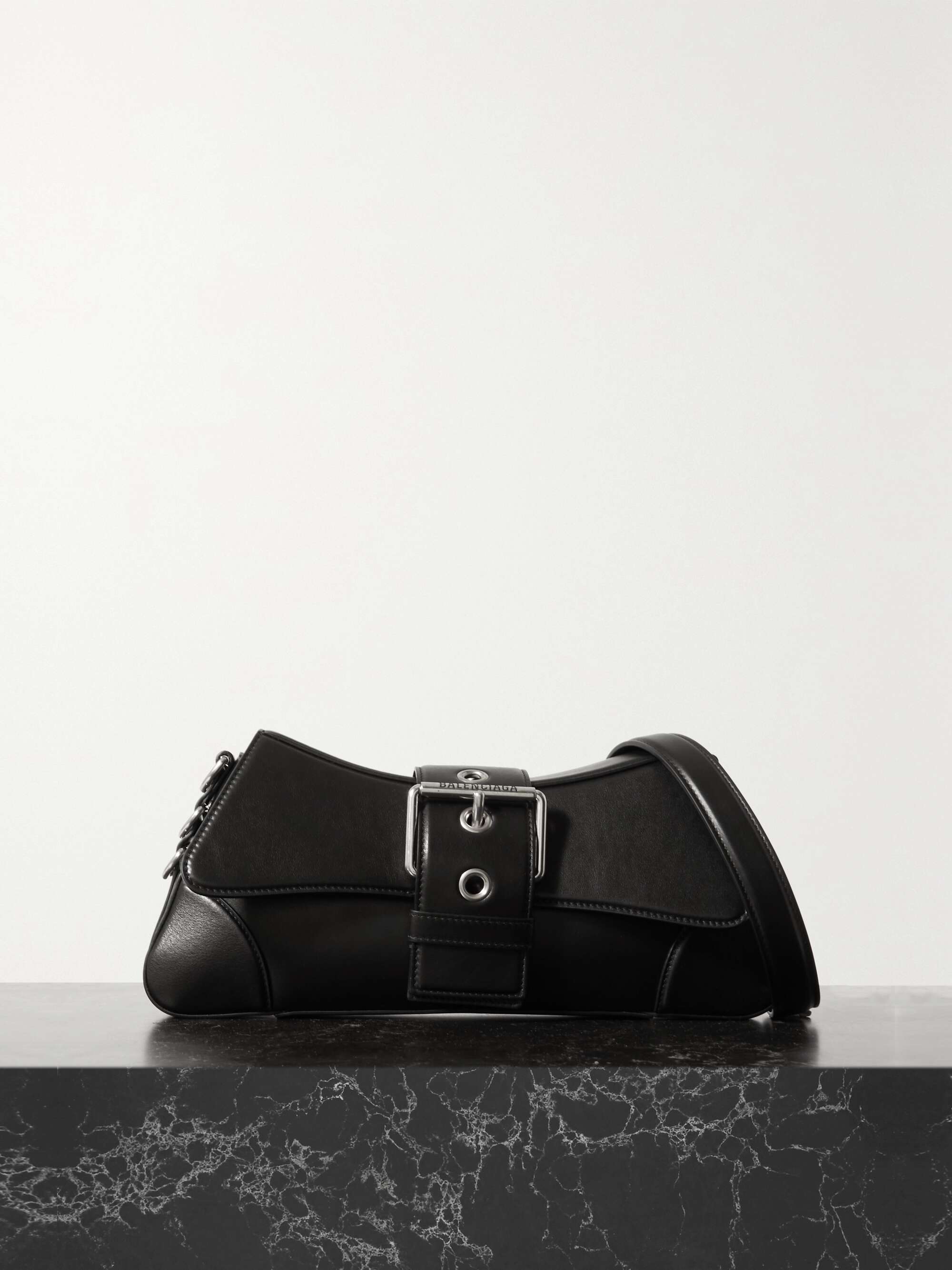 BALENCIAGA Lindsay medium buckled leather shoulder bag | NET-A-PORTER