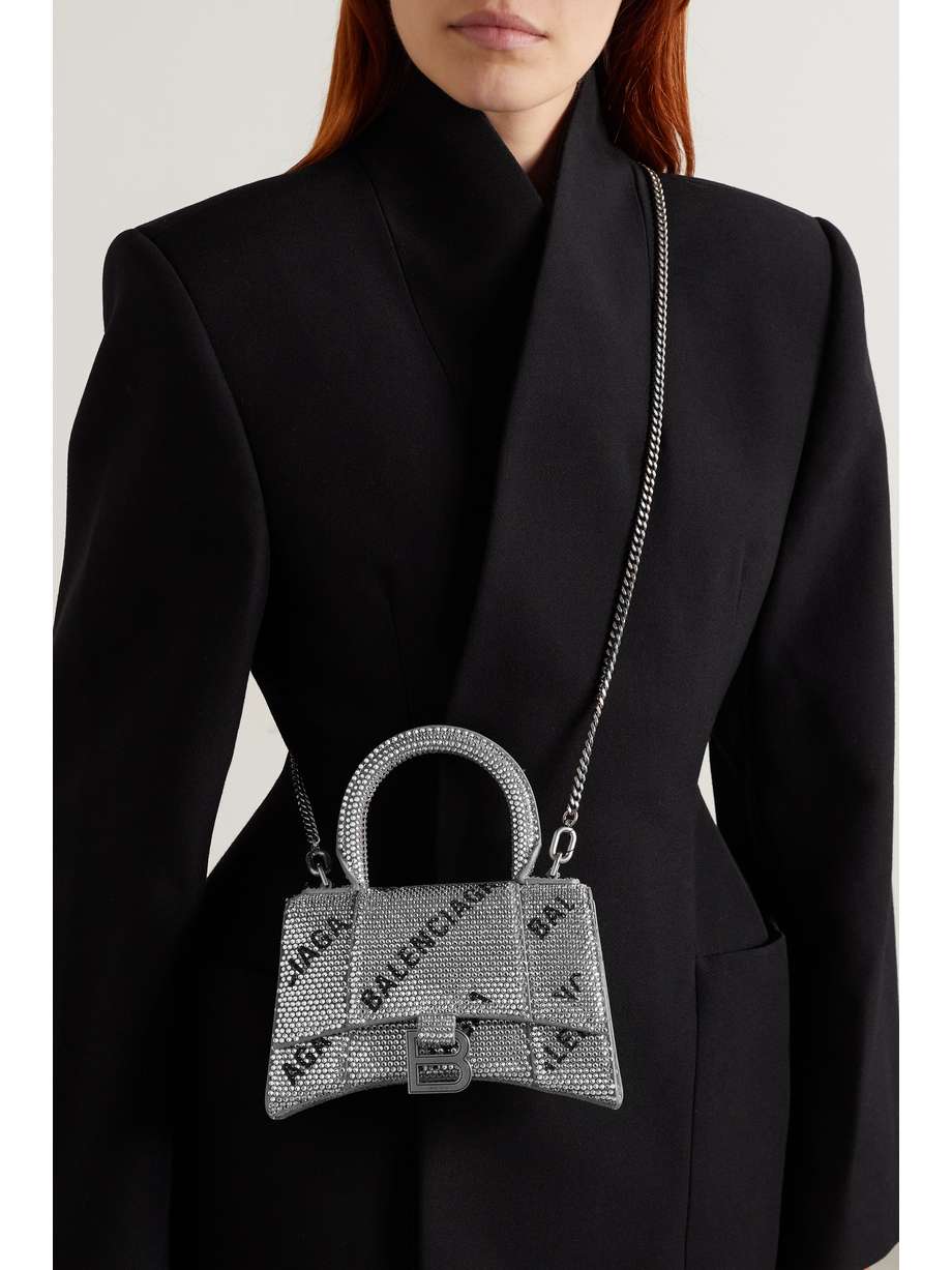 BALENCIAGA Hourglass XS crystalembellished felt tote NETAPORTER