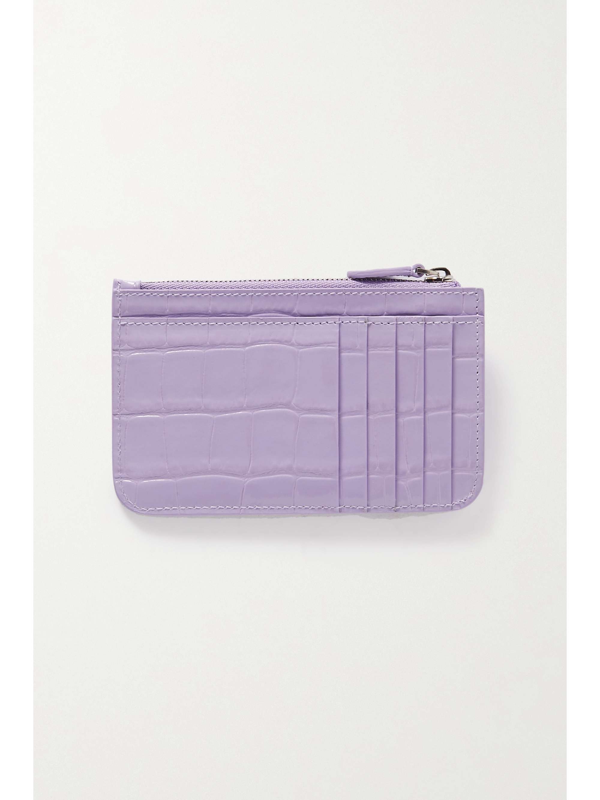 BALENCIAGA Cash printed croc-effect leather cardholder