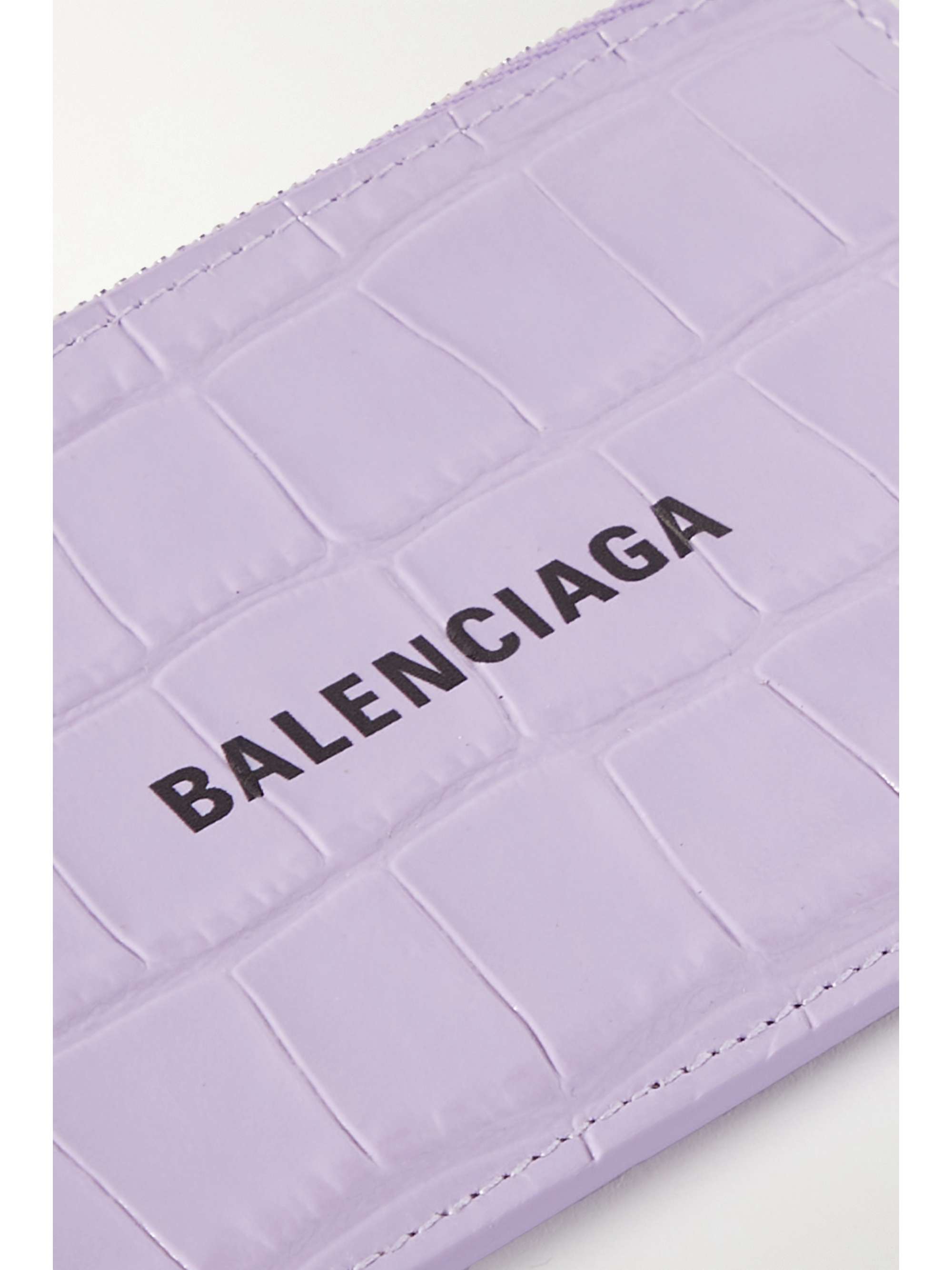 BALENCIAGA Cash printed croc-effect leather cardholder
