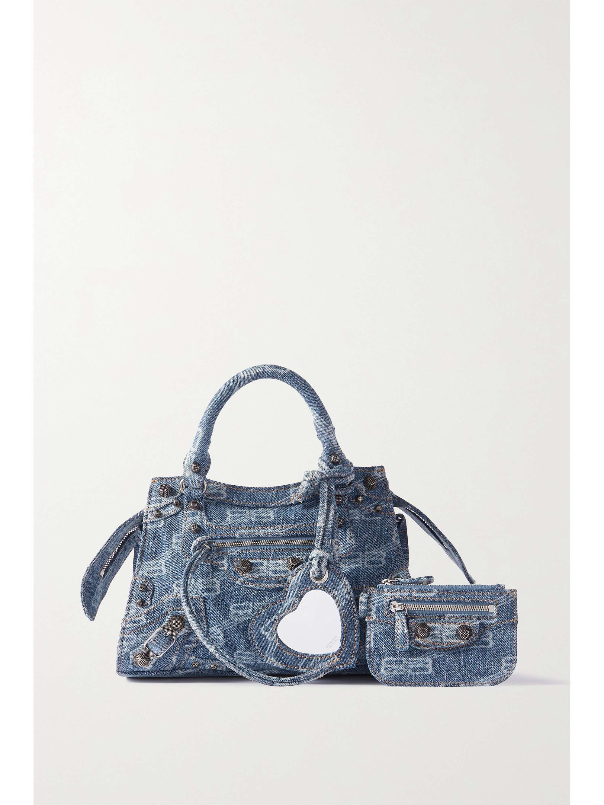 Neo Cagole XS studded printed denim tote