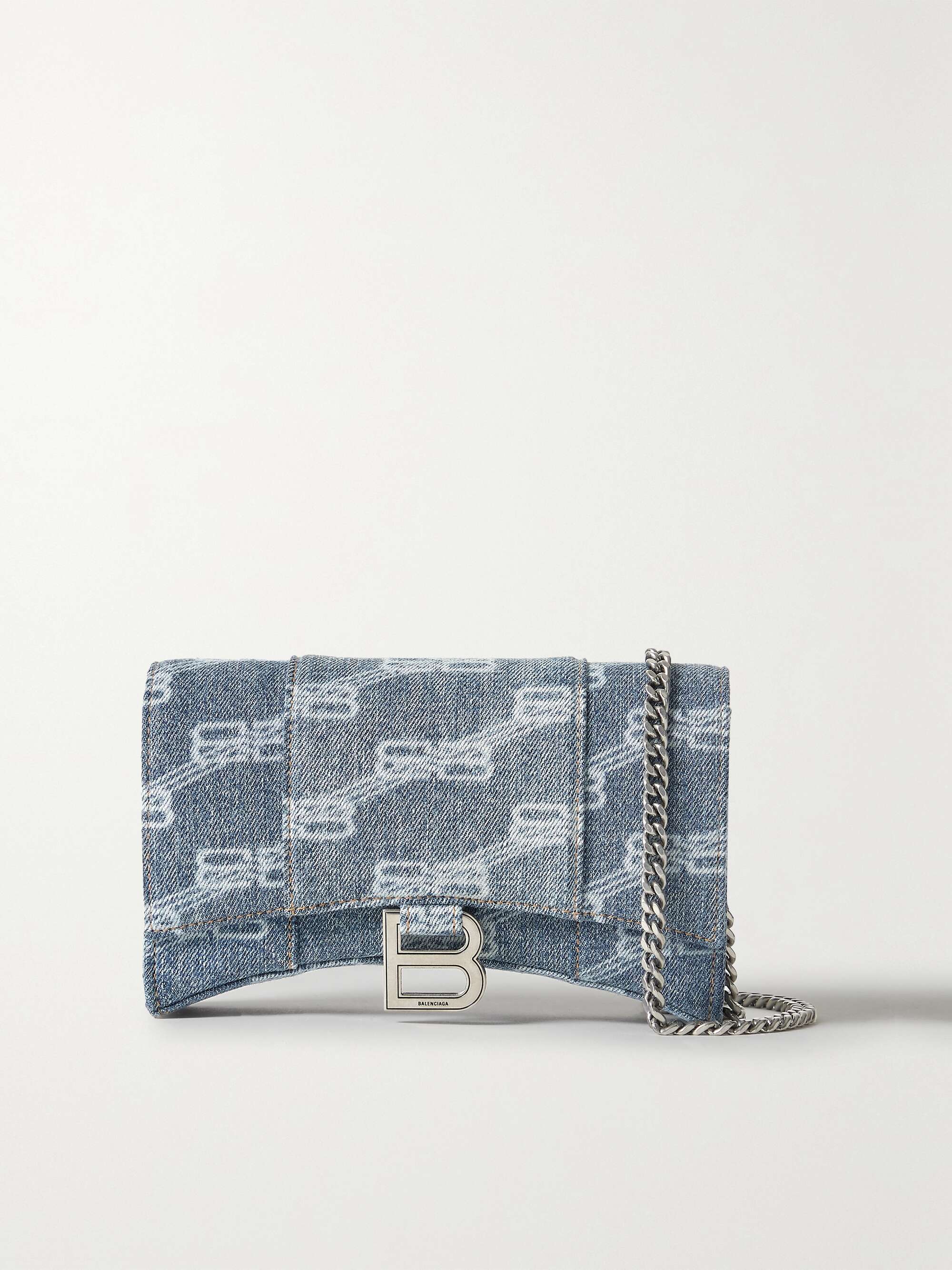 balenciaga denim hourglass bag