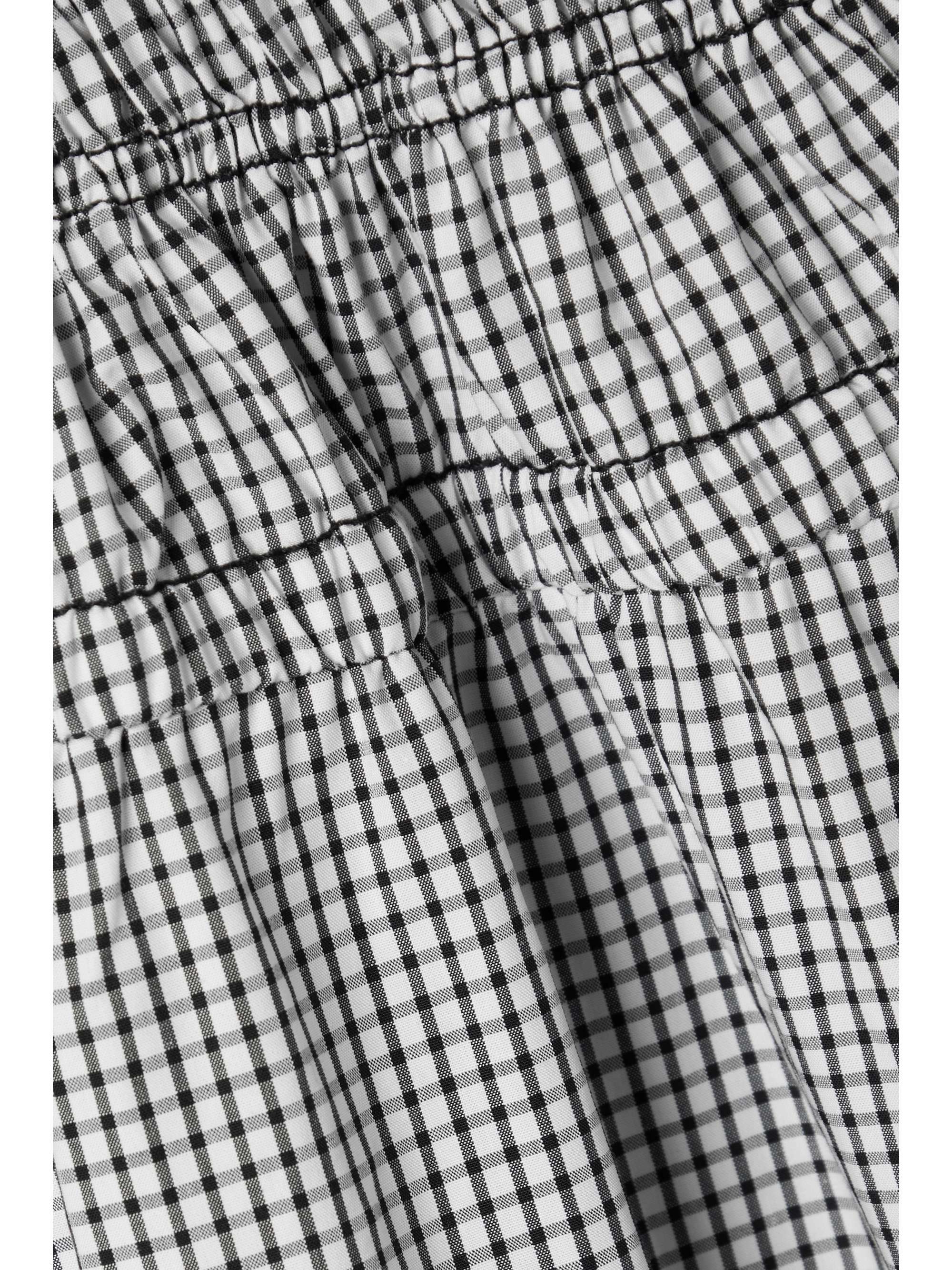 PROENZA SCHOULER WHITE LABEL Gathered checked cotton-poplin maxi dress