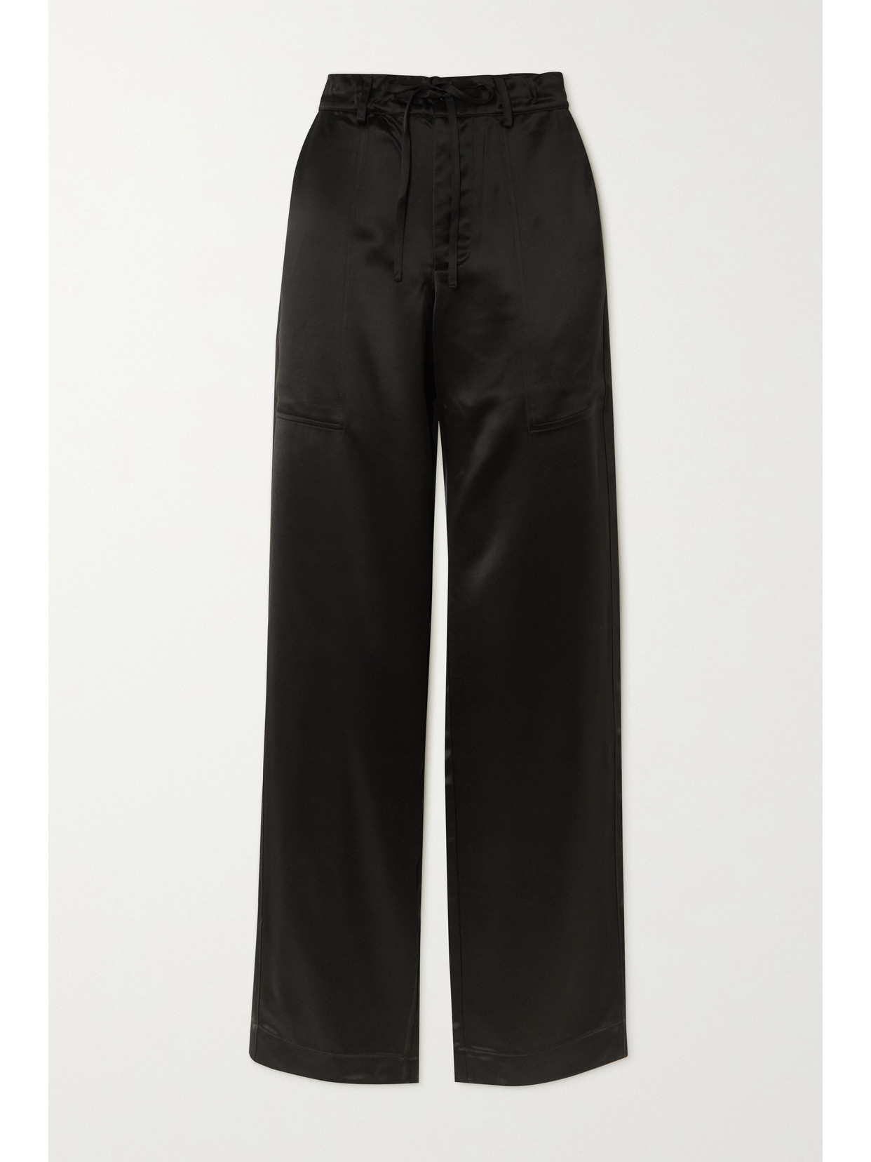 Shop Proenza Schouler White Label Satin Cargo Pants In Black