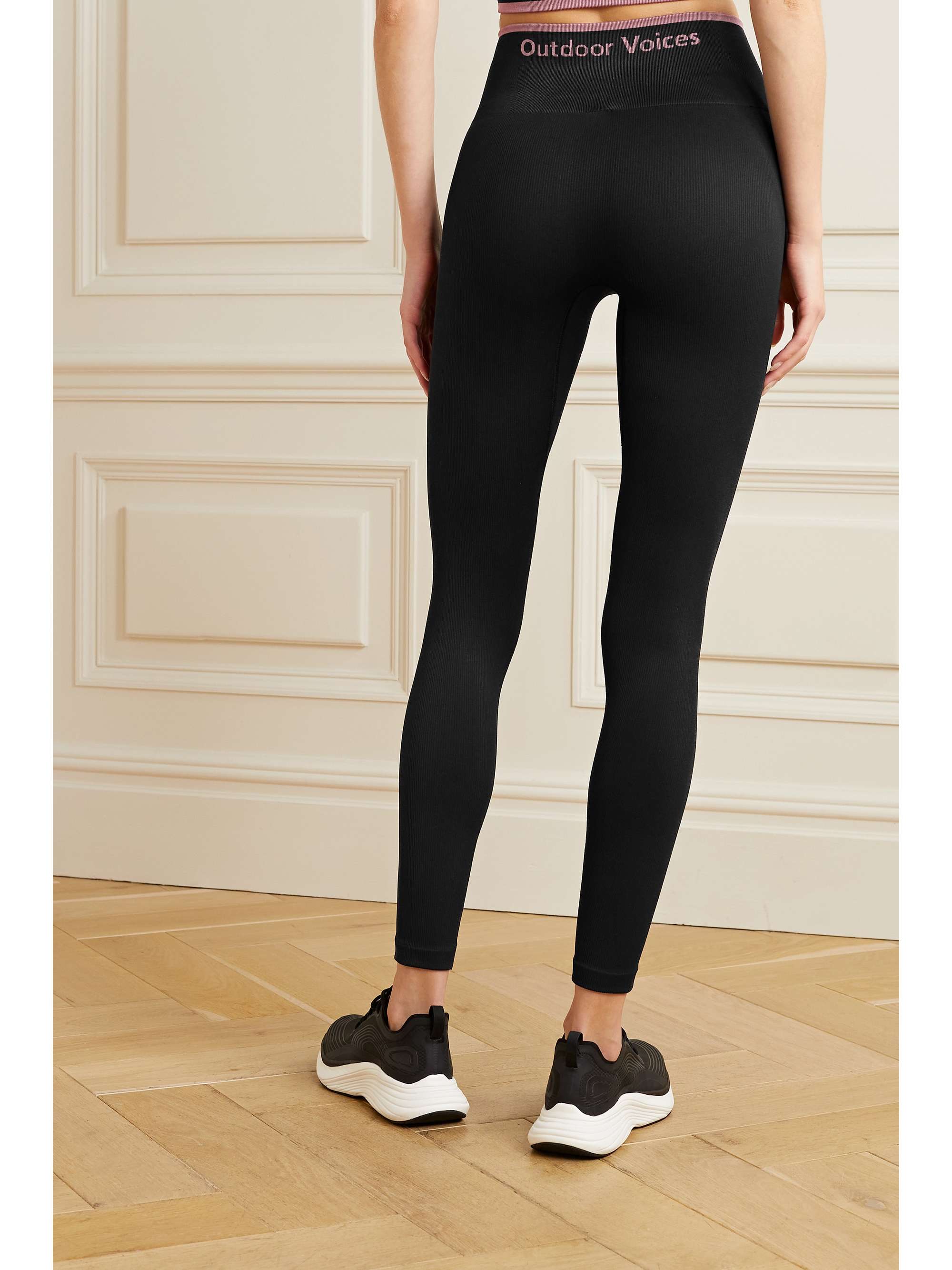Black Ribbed stretch leggings OUTDOOR VOICES NETAPORTER