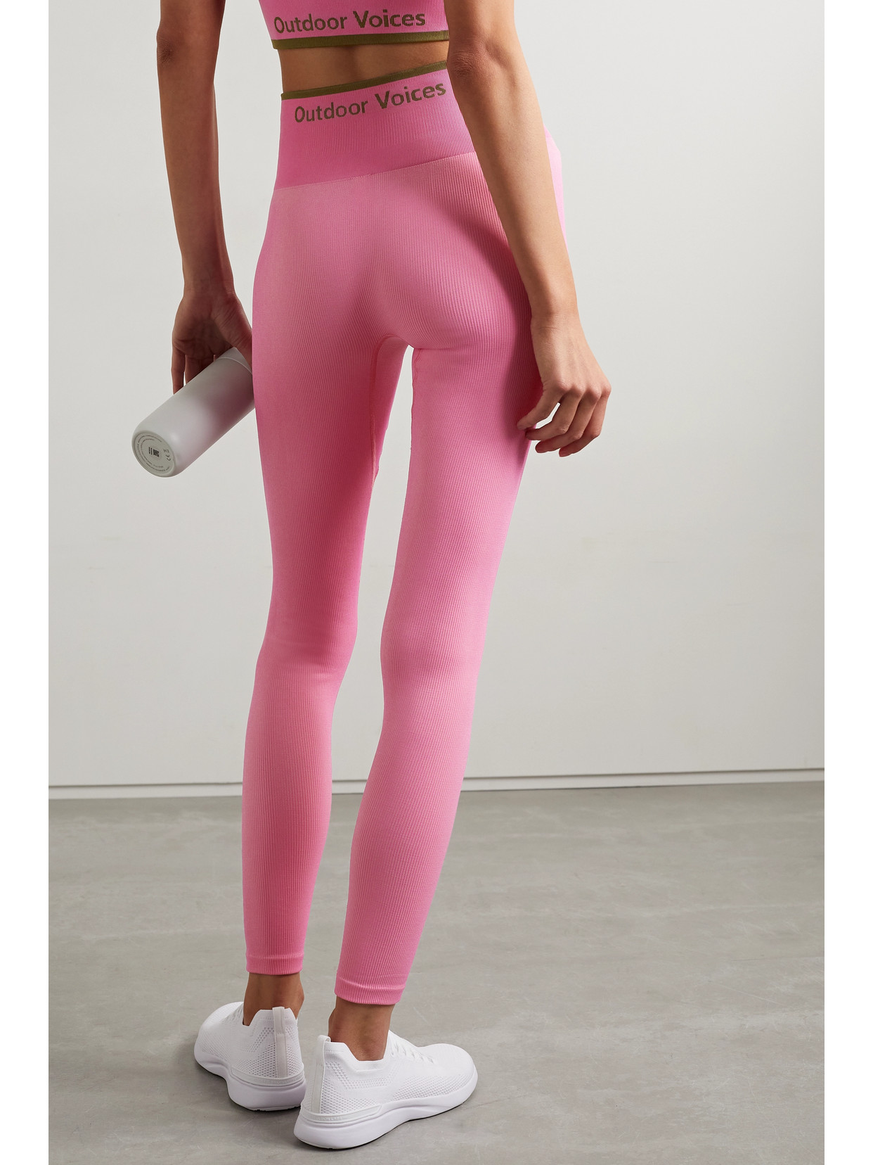 Outdoor Voices Ribbed Stretch 7/8 Leggings Bubblegum |