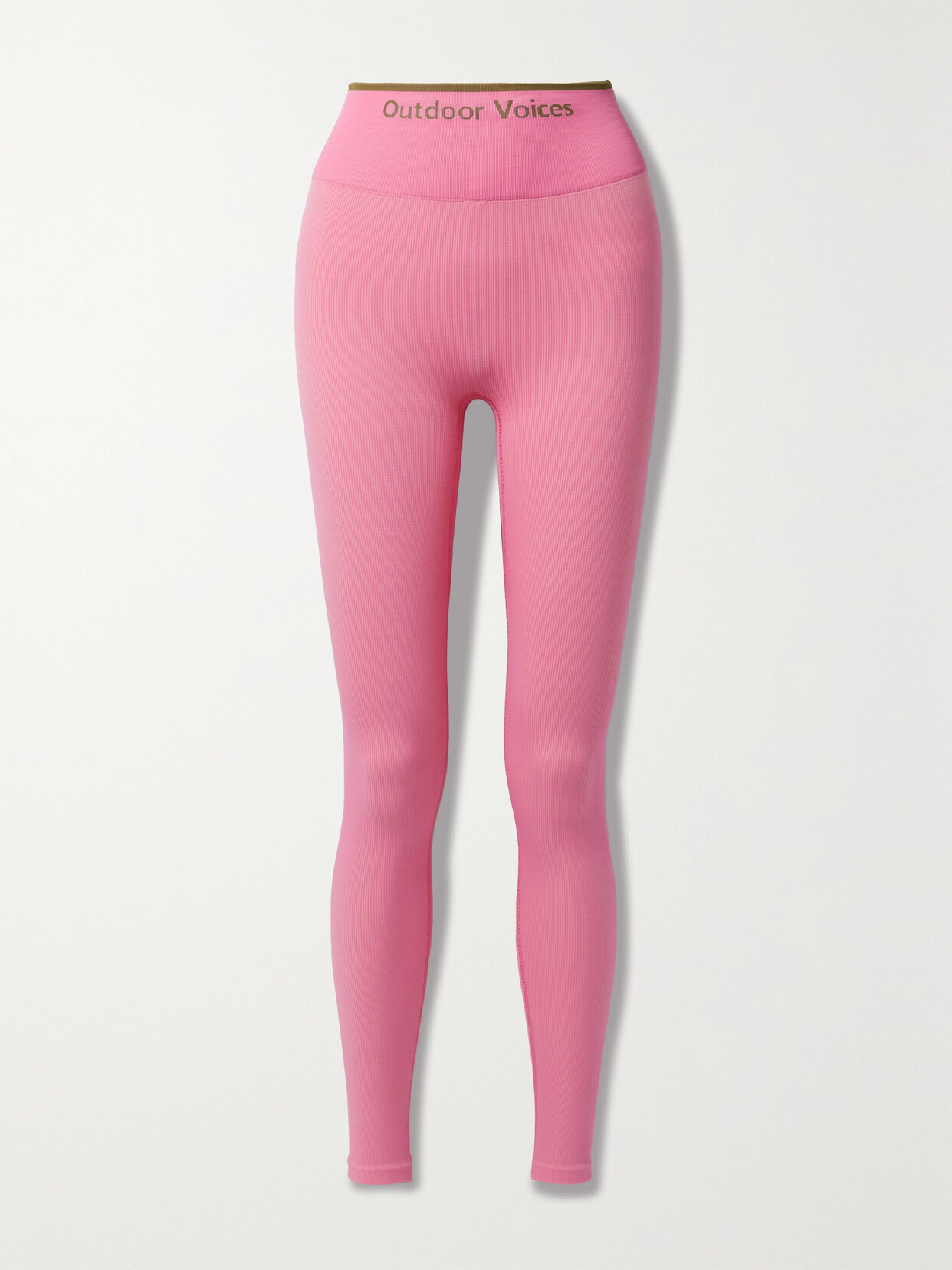 Outdoor Voices Ribbed Stretch 7/8 Leggings In Pink