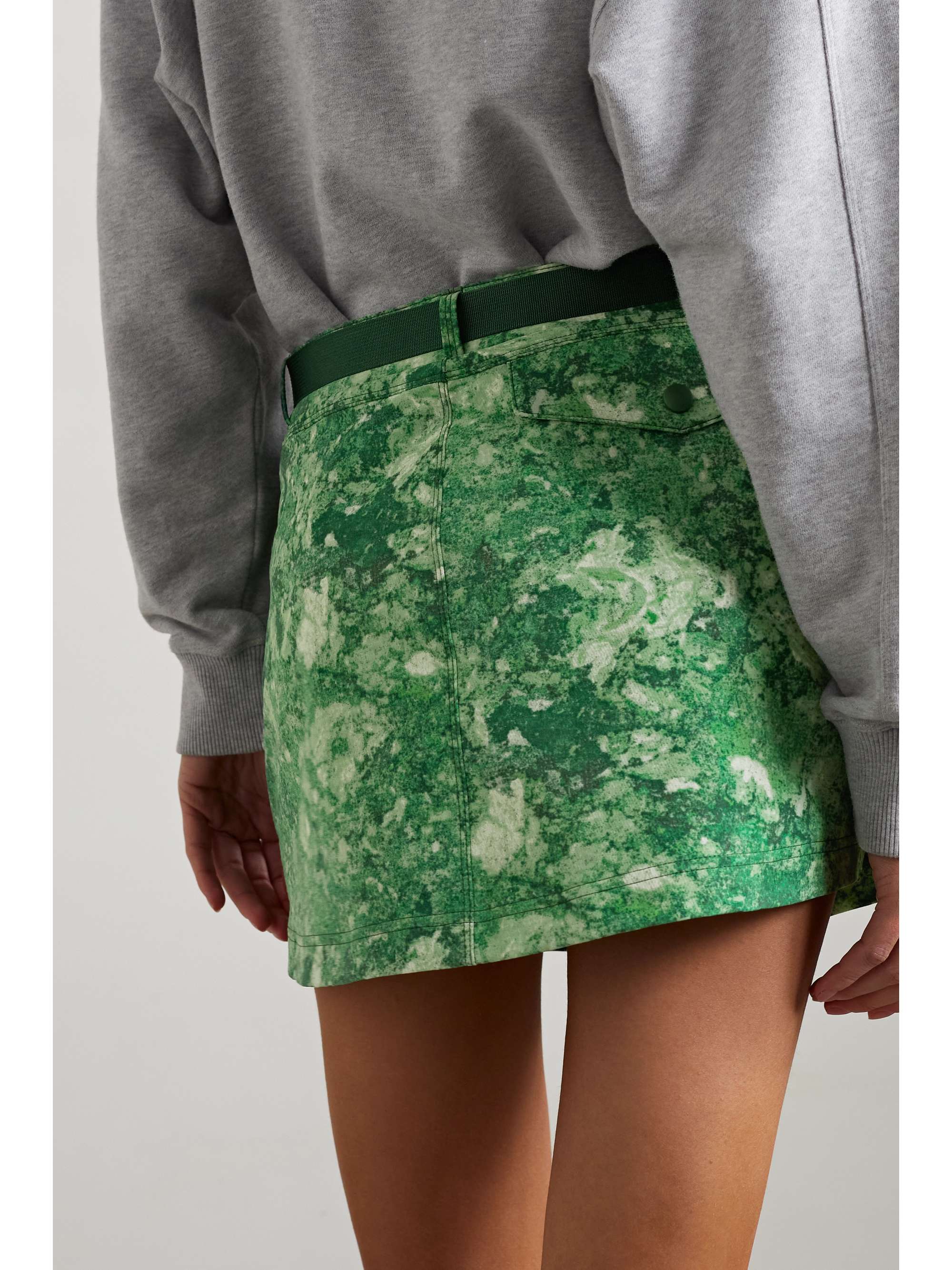 OUTDOOR VOICES Rectrek belted printed TerraStretch mini skirt