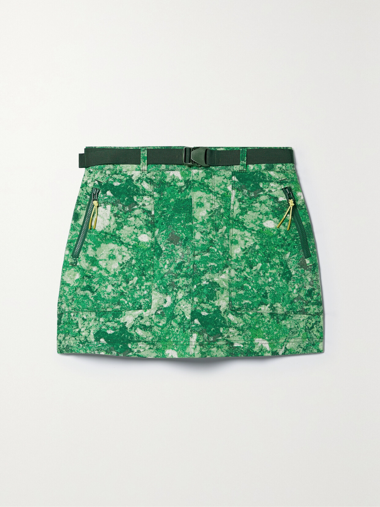 Outdoor Voices - Rectrek Belted Printed Terrastretch Mini Skirt - Green