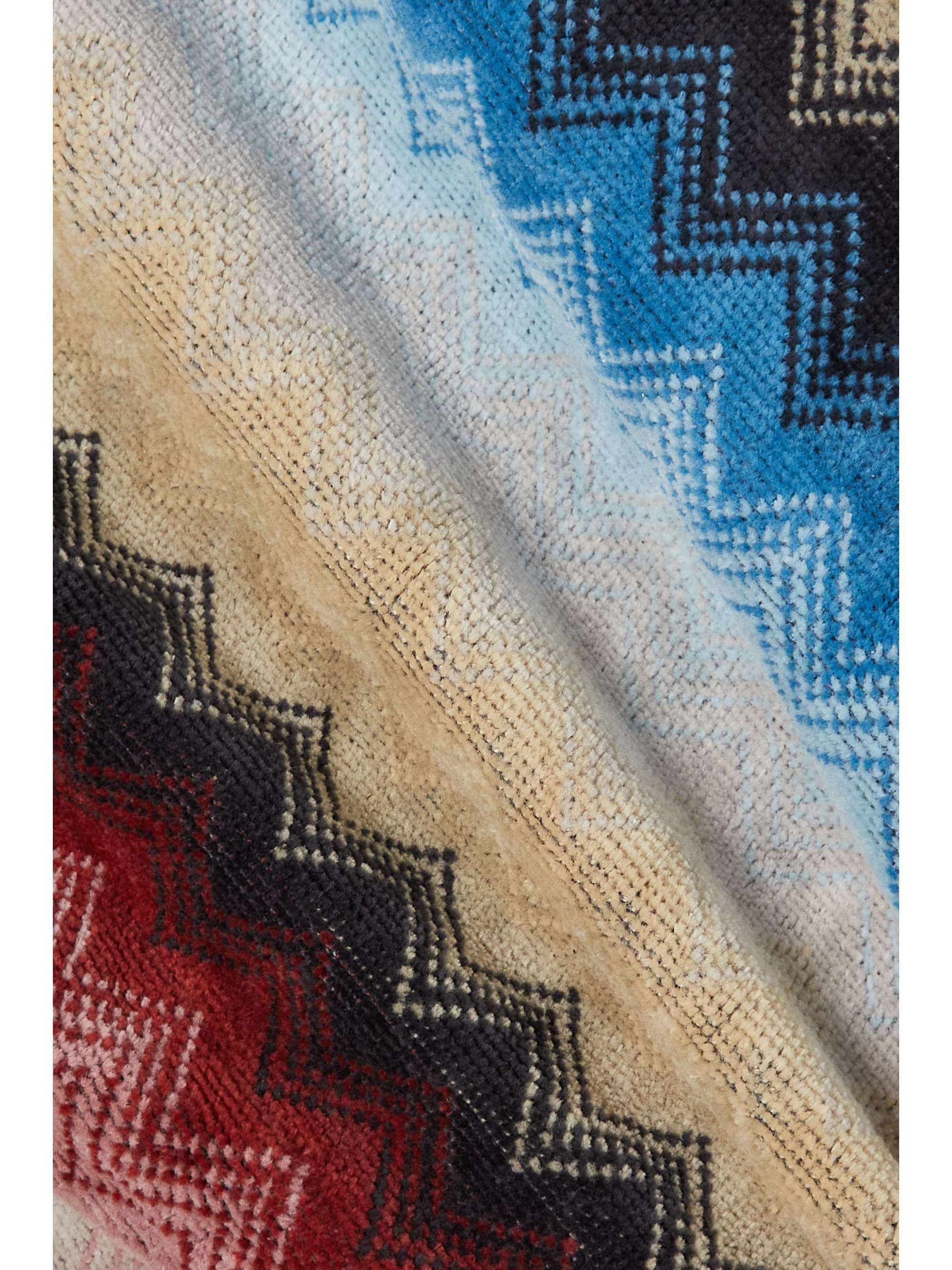 MISSONI HOME Byron hooded belted striped cotton-terry jacquard robe
