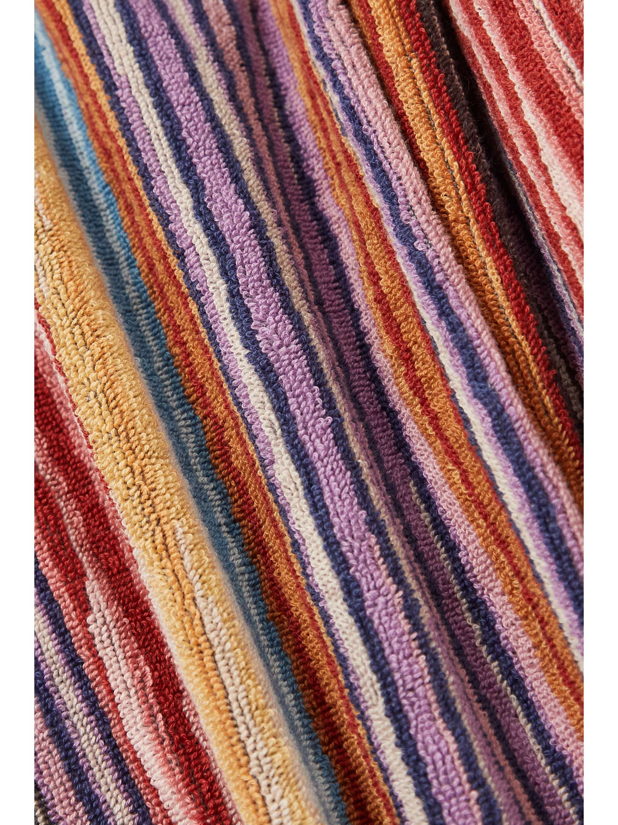 MISSONI HOME Bonnie hooded belted striped cotton-terry robe