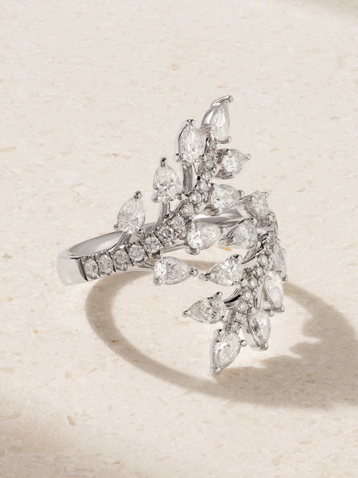 Anita Ko - Jasmine 18-karat Gold Diamond Ring - Silver