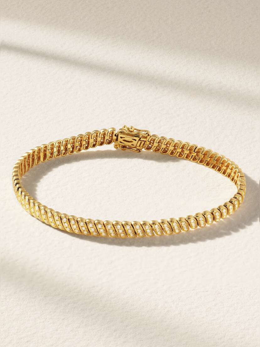 Anita Ko Zoe Thin 18-karat Gold Diamond Bracelet