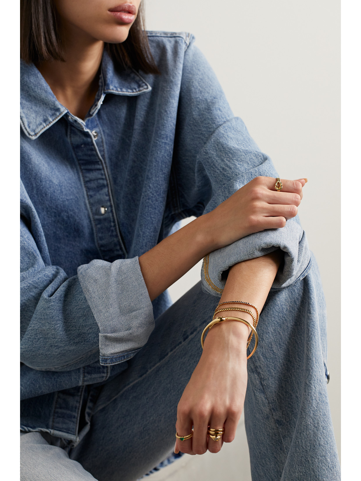 Anita Ko Zoe Thin 18-karat Yellow Gold Bracelet In Gold