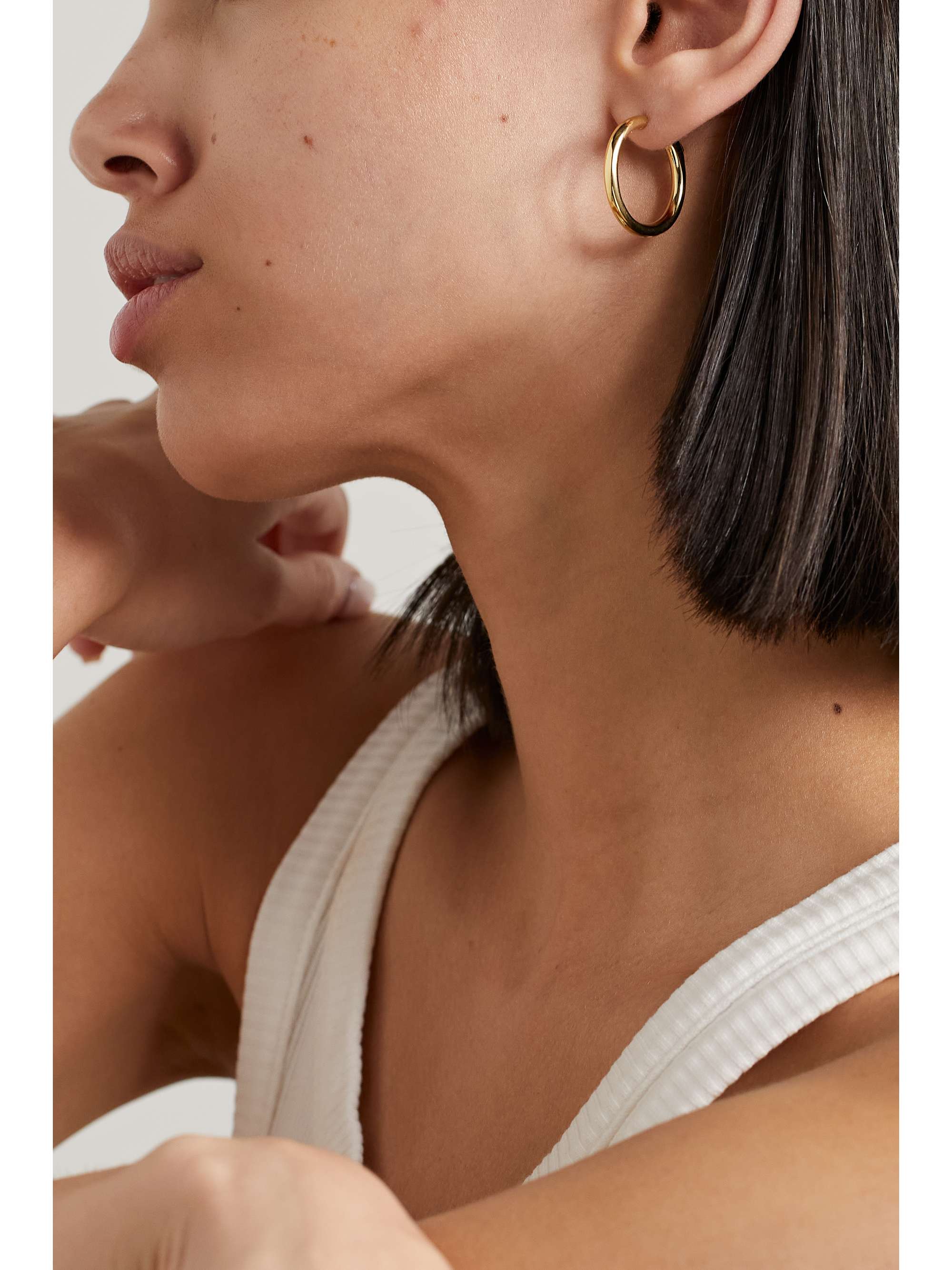 ANITA KO Small 18-karat rose gold hoop earrings