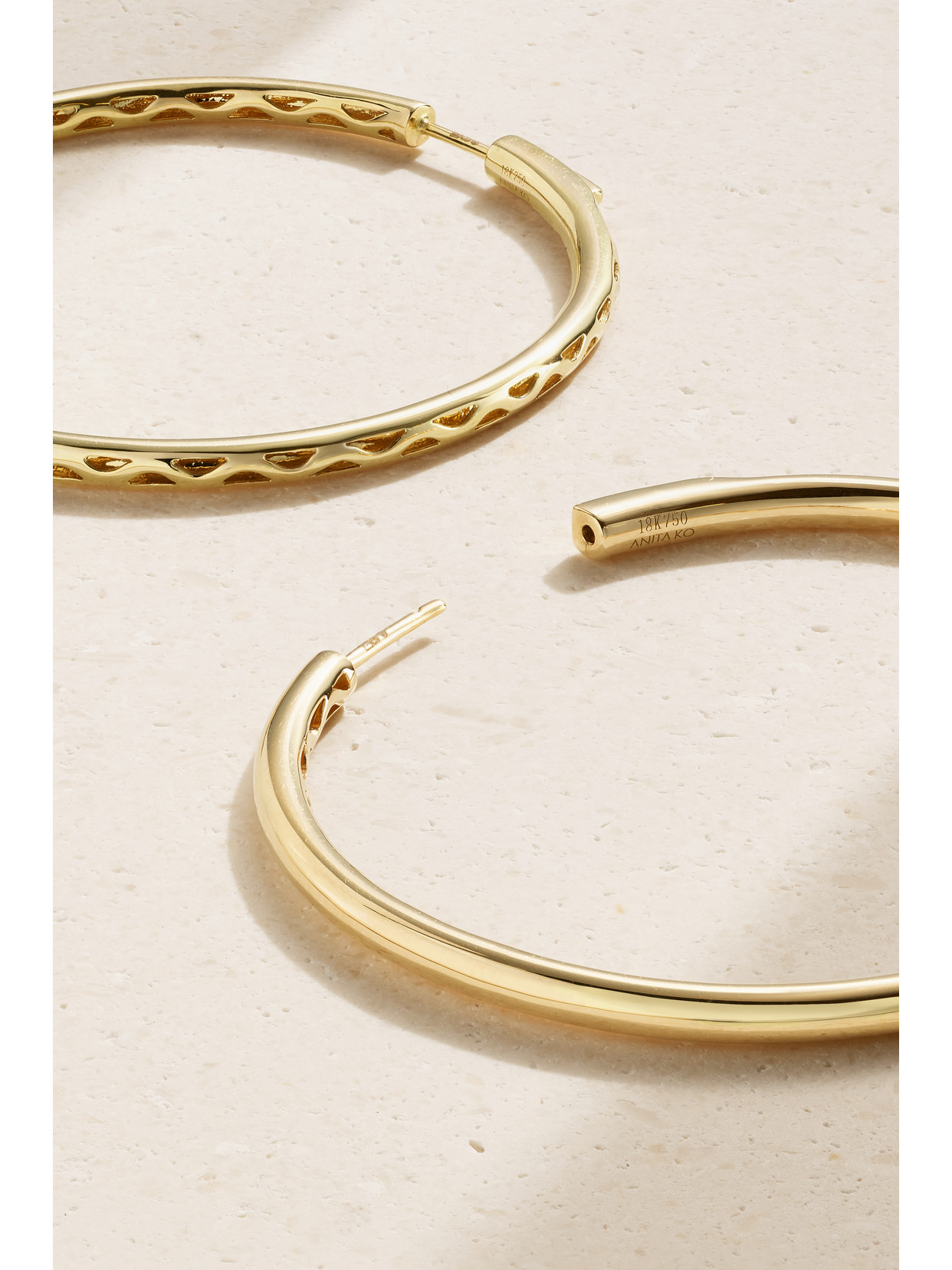 Shop Anita Ko Large 18-karat Gold Hoop Earrings