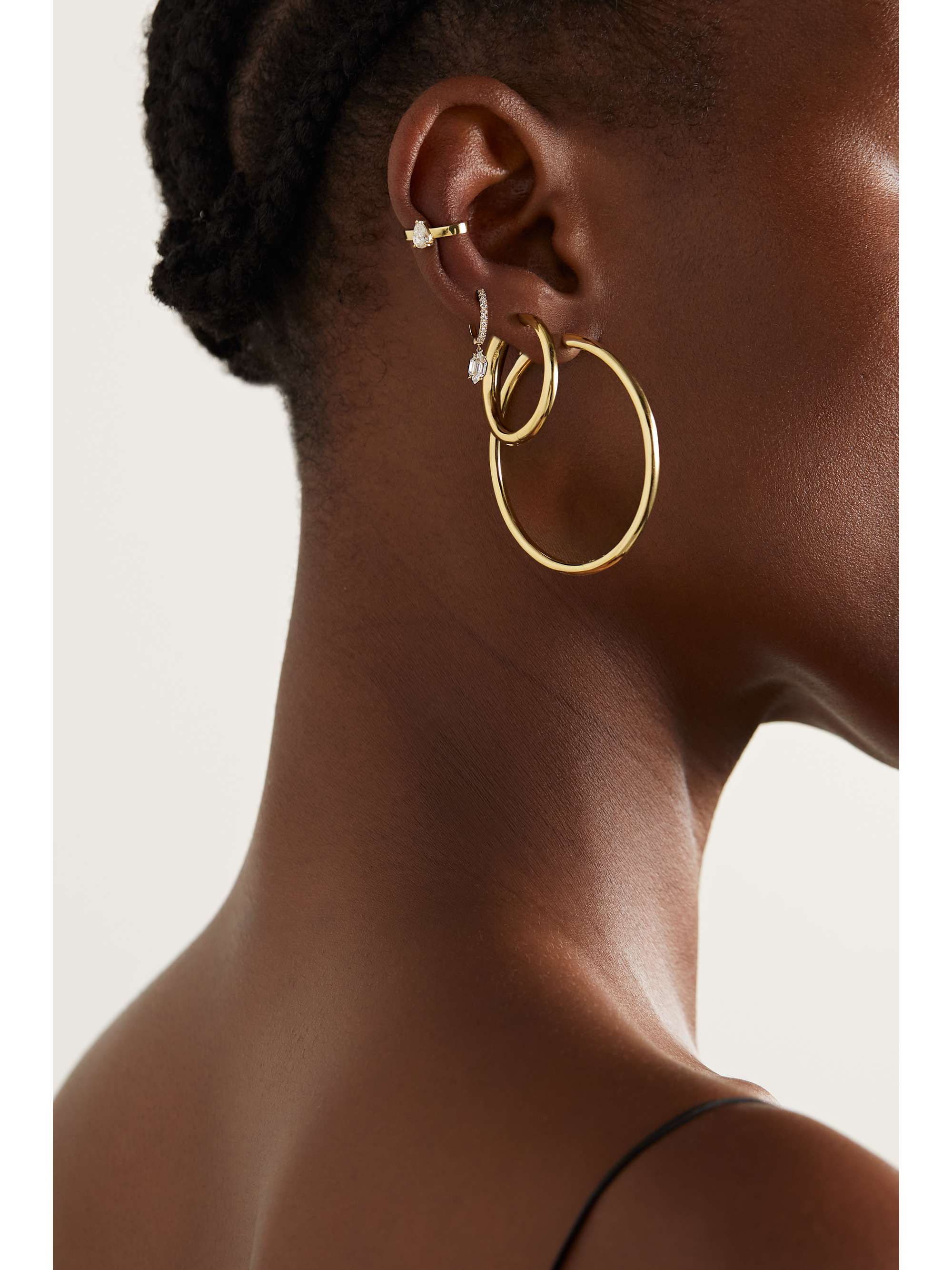 ANITA KO Large 18-karat rose gold hoop earrings