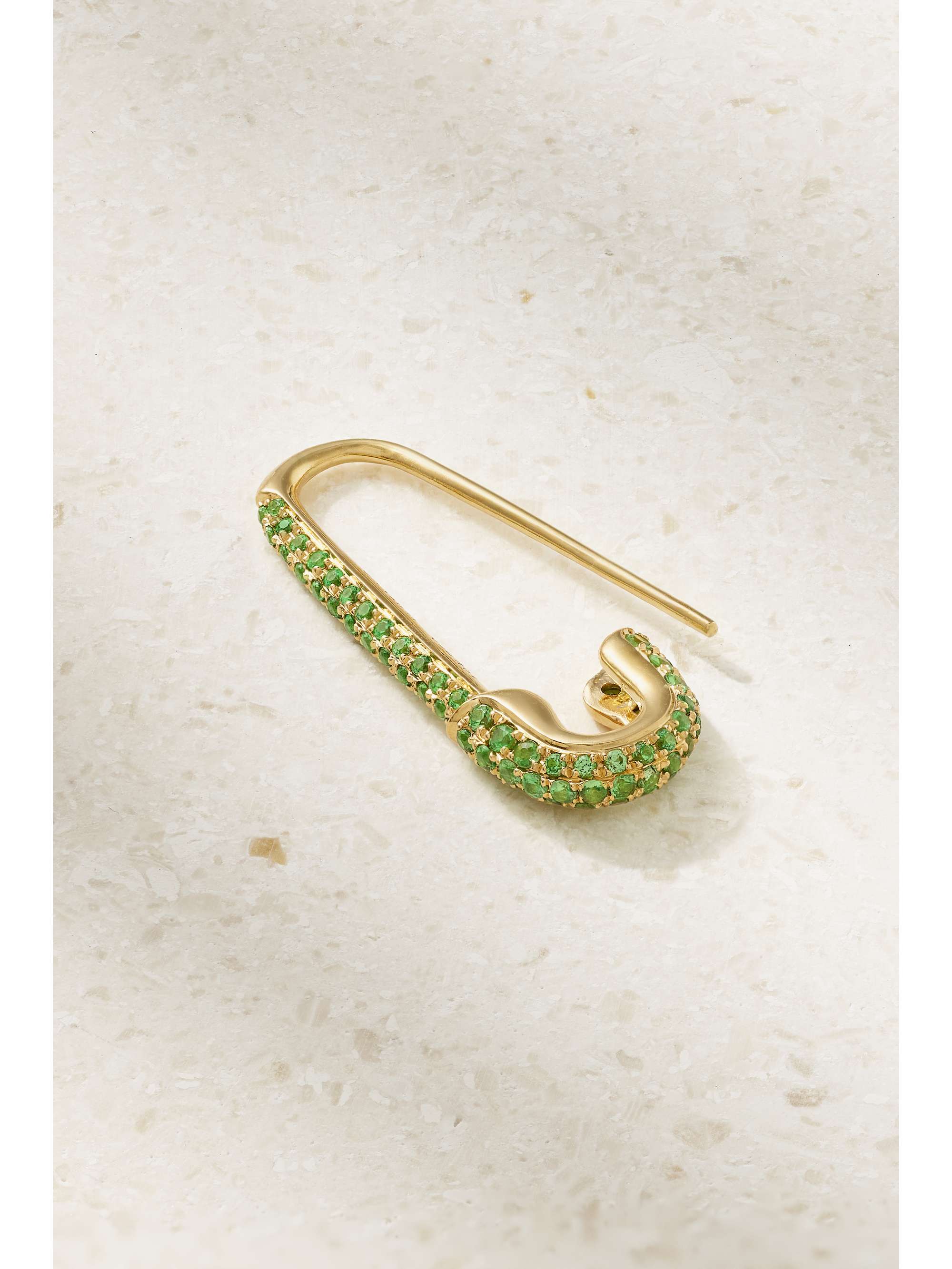 ANITA KO Safety Pin 18-karat rose gold sapphire earring