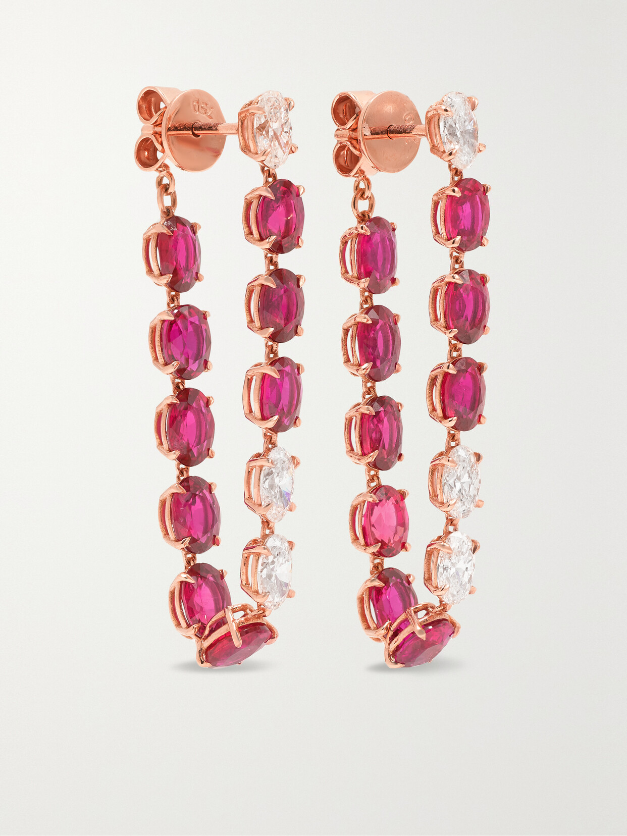 Anita Ko - 18-karat Rose Gold, Ruby And Diamond Earrings - Red