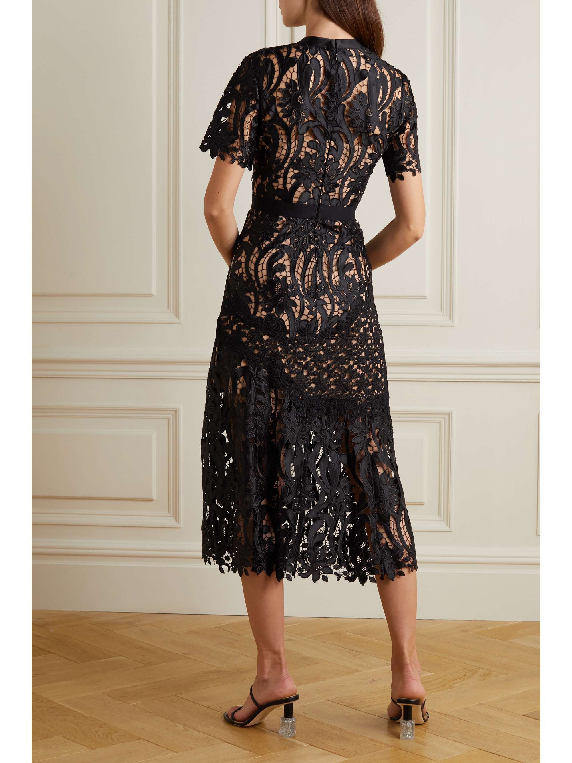SELF-PORTRAIT Prairie guipure lace midi dress | NET-A-PORTER