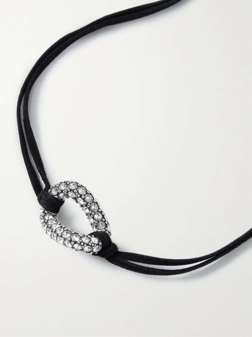 Isabel Marant Suede, Silver-tone And Crystal Choker
