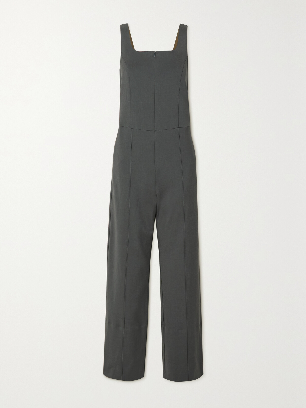 Caes - Pleated Ecovero-blend Crepe Jumpsuit - Gray