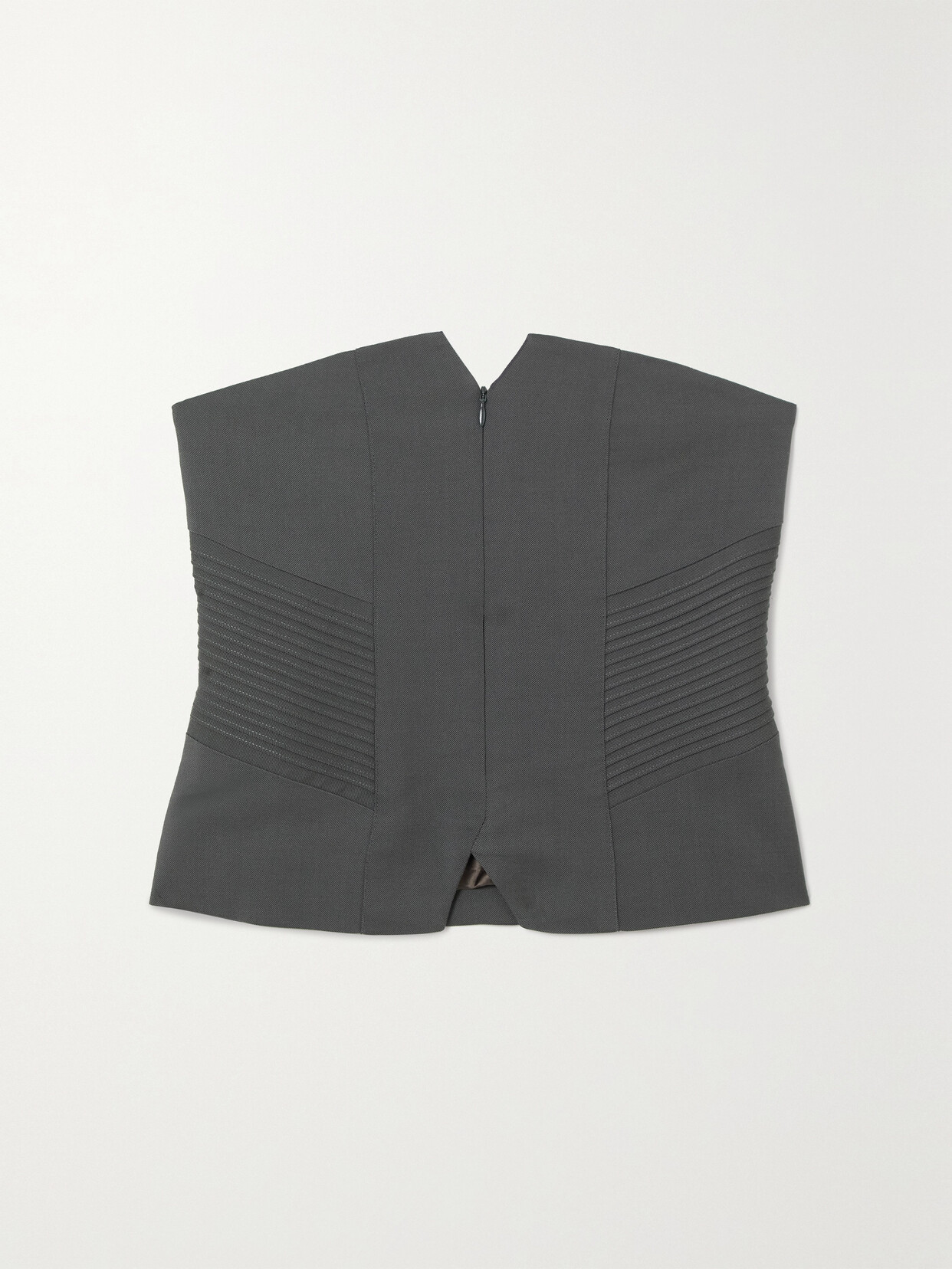 Caes - Ribbed Ecovero Bustier Top - Gray