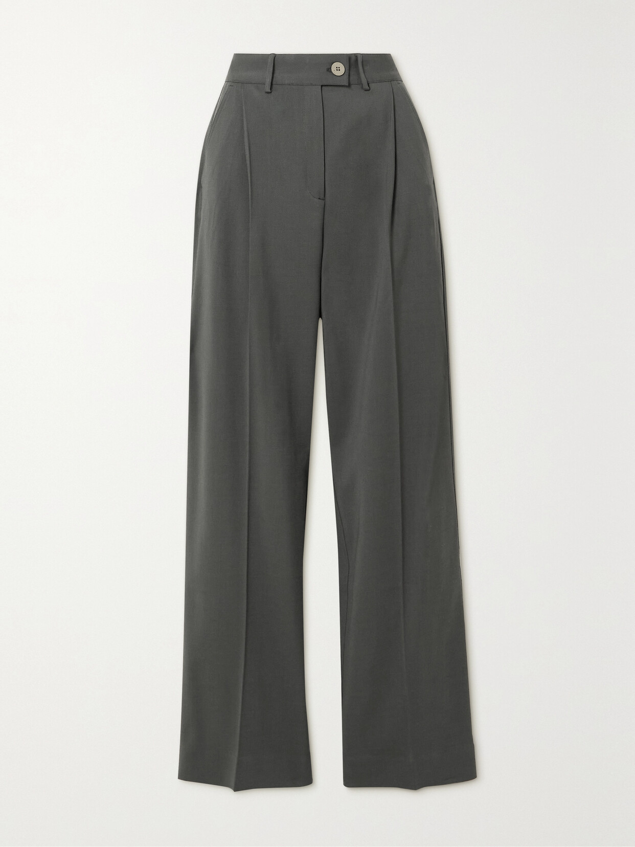 Caes - Pleated Ecovero-blend Straight-leg Pants - Gray