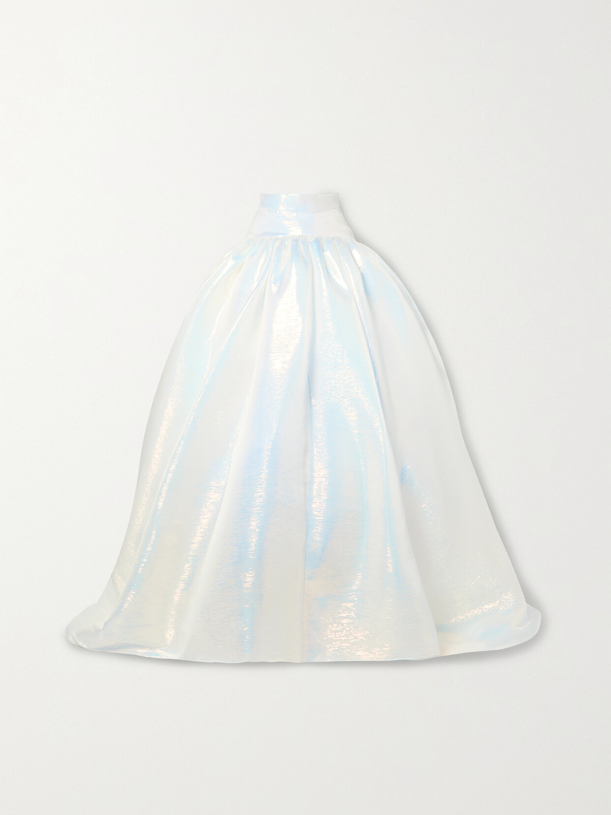 Christopher John Rogers - Pleated Iridescent Textured Silk-organza Maxi Skirt - White