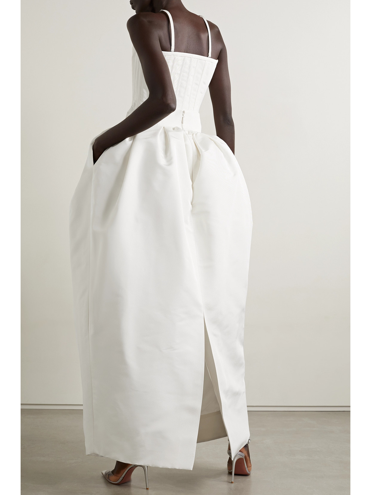 Gathered Silk-Faille Maxi