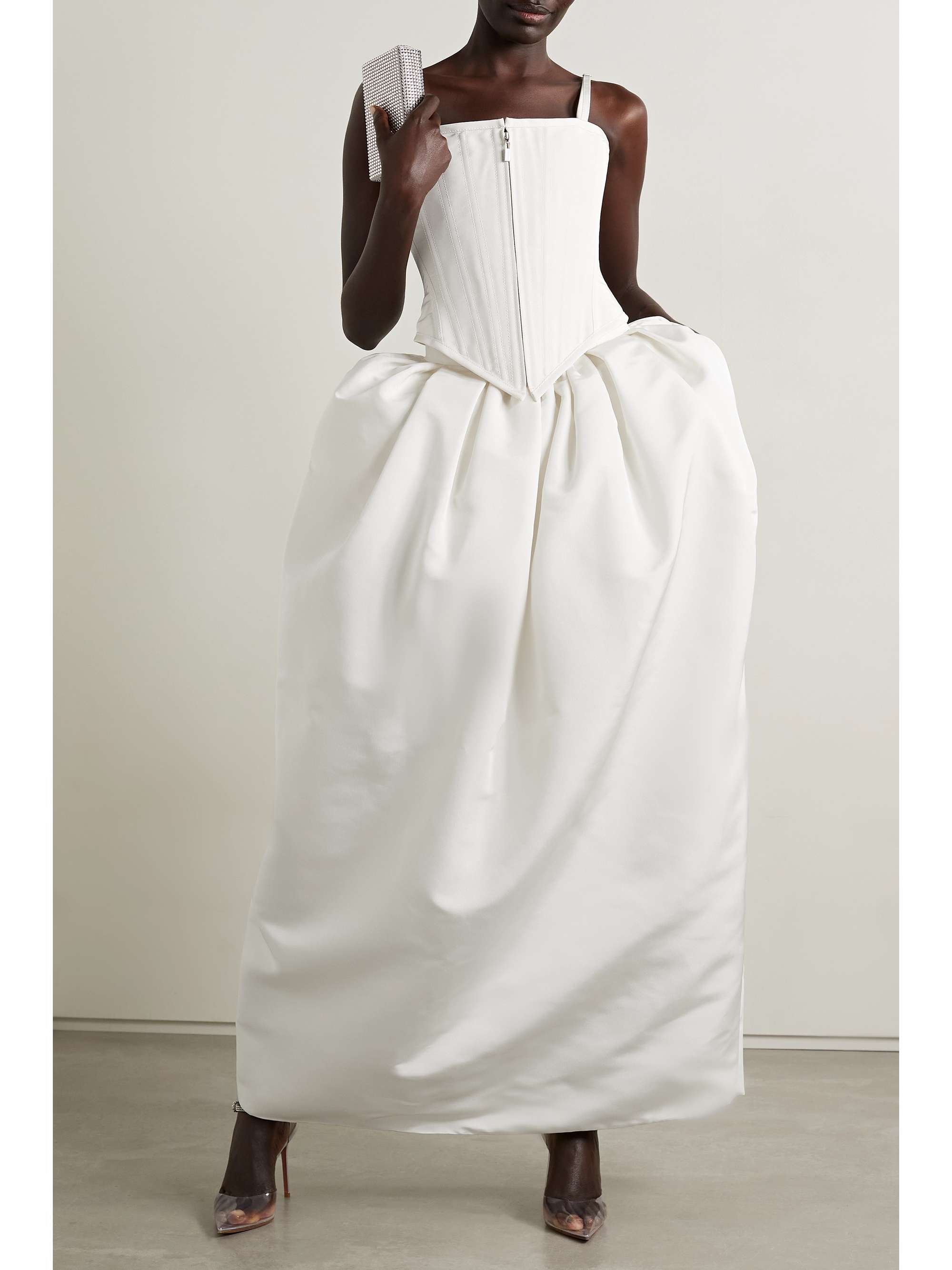 CHRISTOPHER JOHN ROGERS Gathered silk-faille maxi skirt