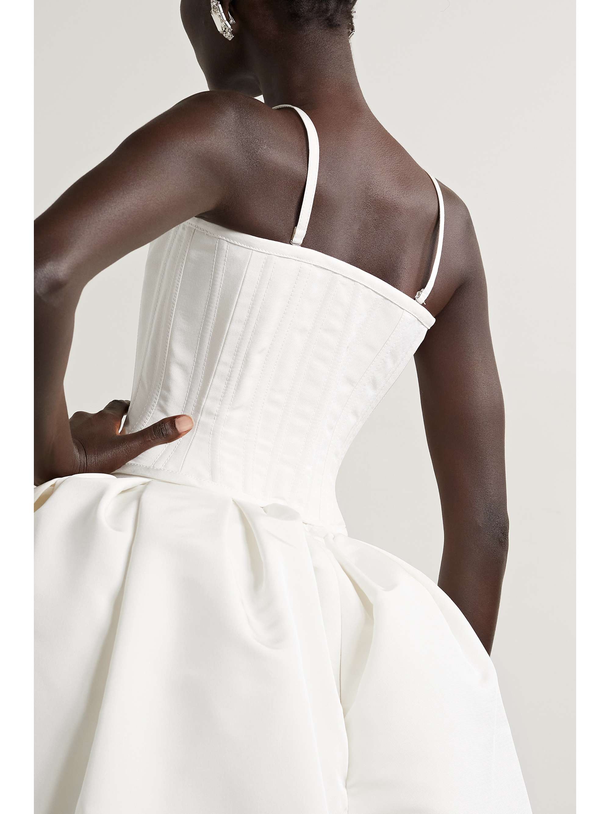 CHRISTOPHER JOHN ROGERS Silk-faille bustier top